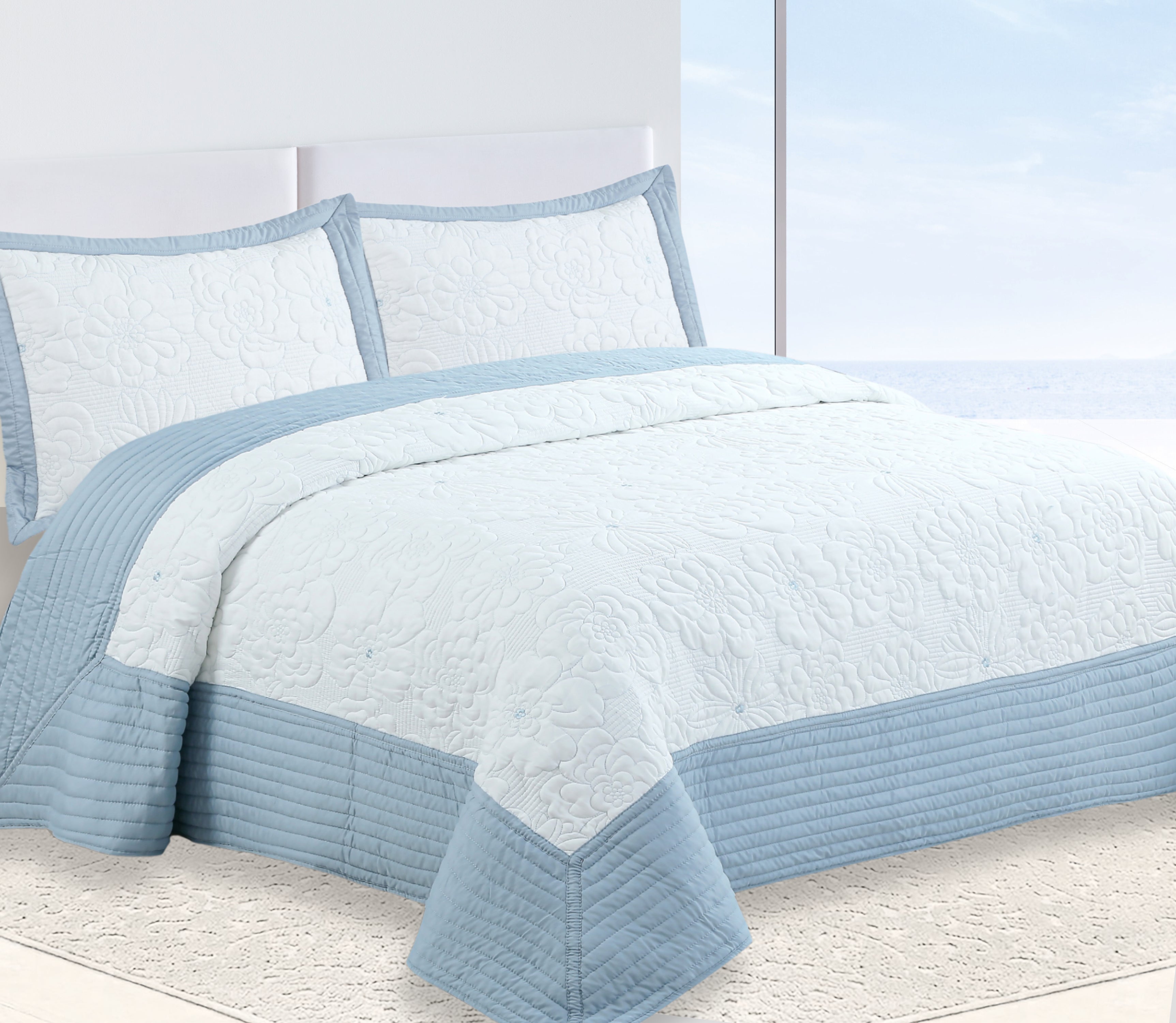 Couvre-lit Brodé Sali Bleu