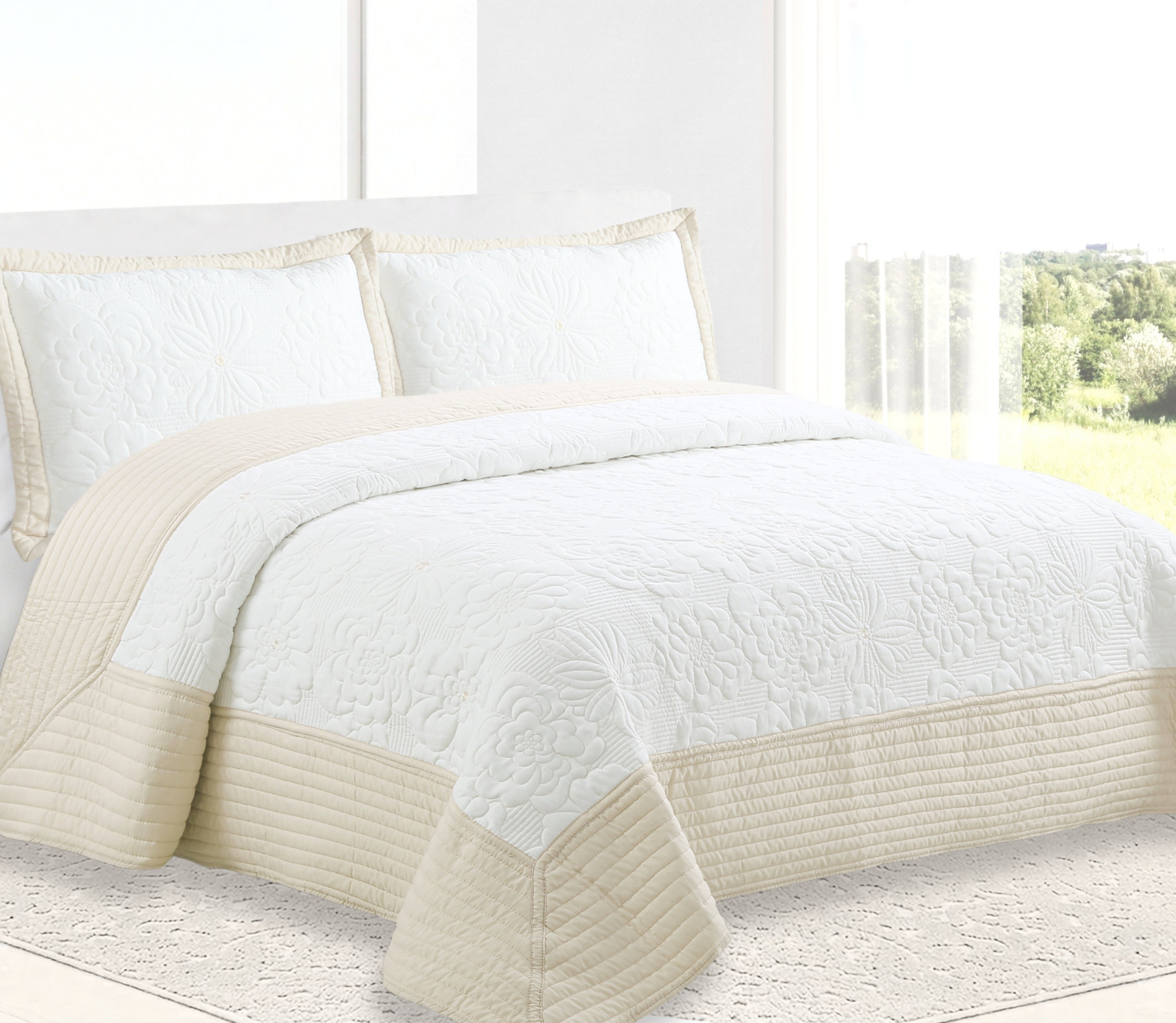 Couvre-lit Brodé Sali Beige