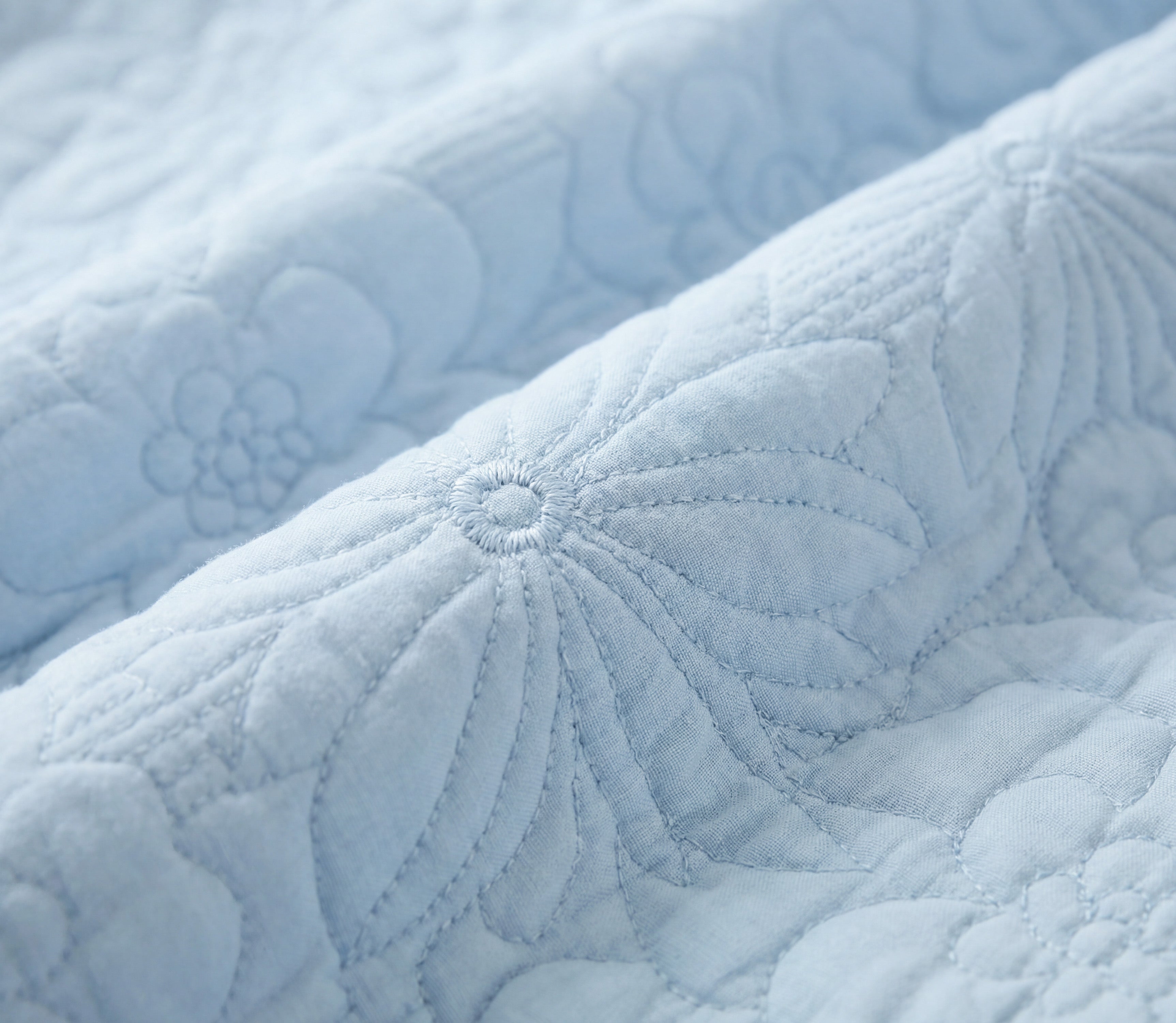 Couvre-lit Brodé Davi Bleu