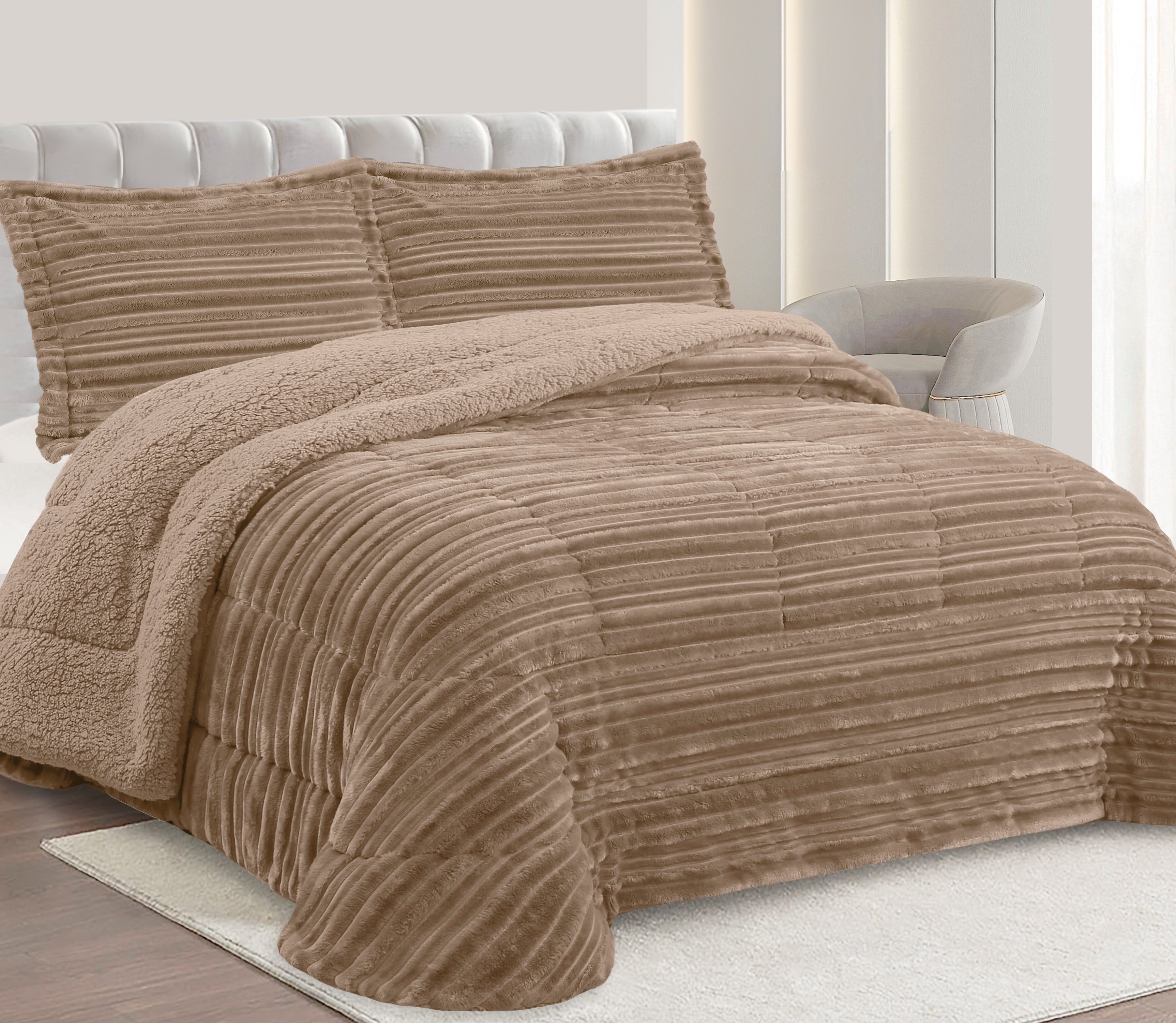 Sherpa-Bettdecke Nevu Beige