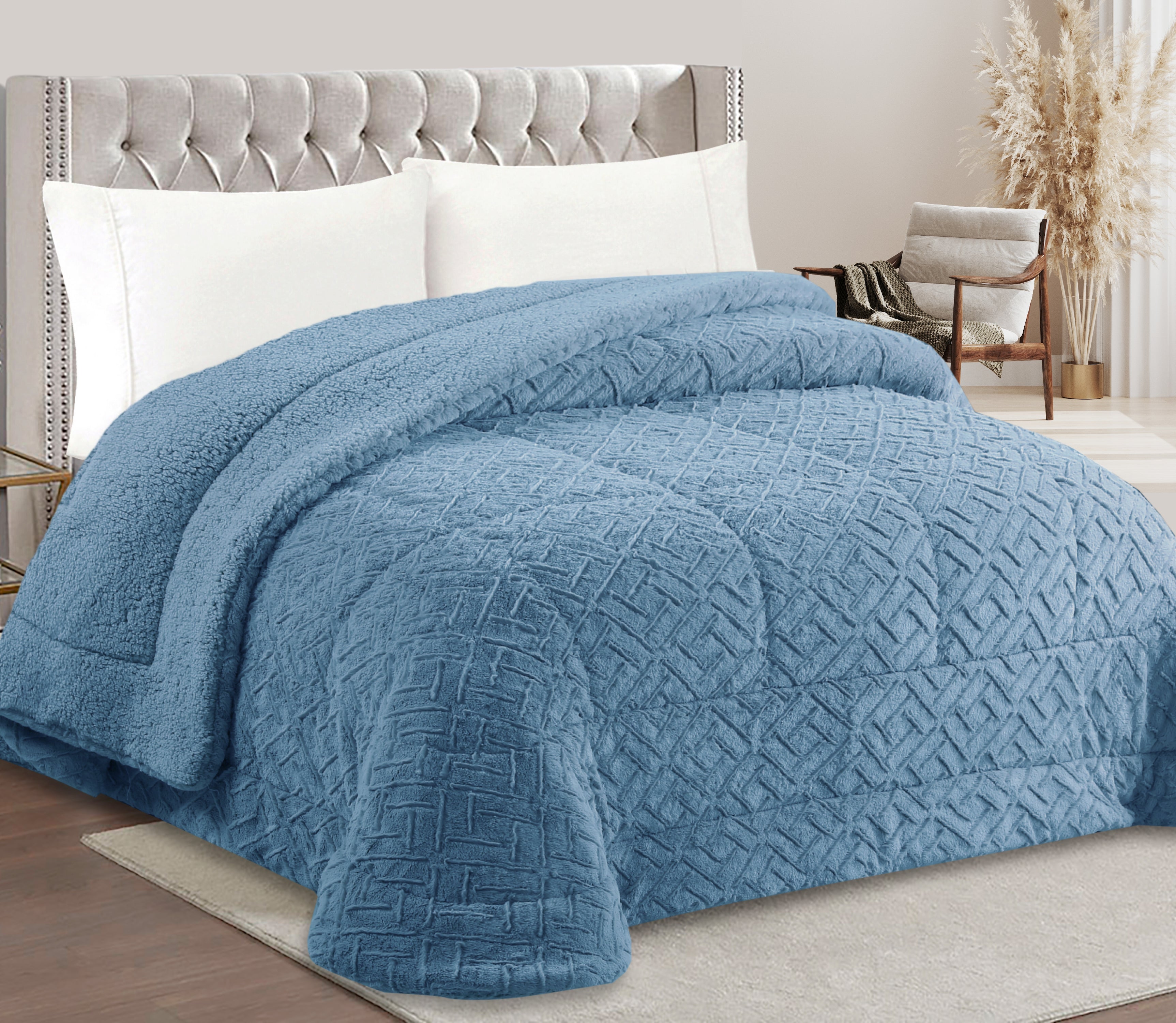 Sherpa Bed-Cover Lanir Blue