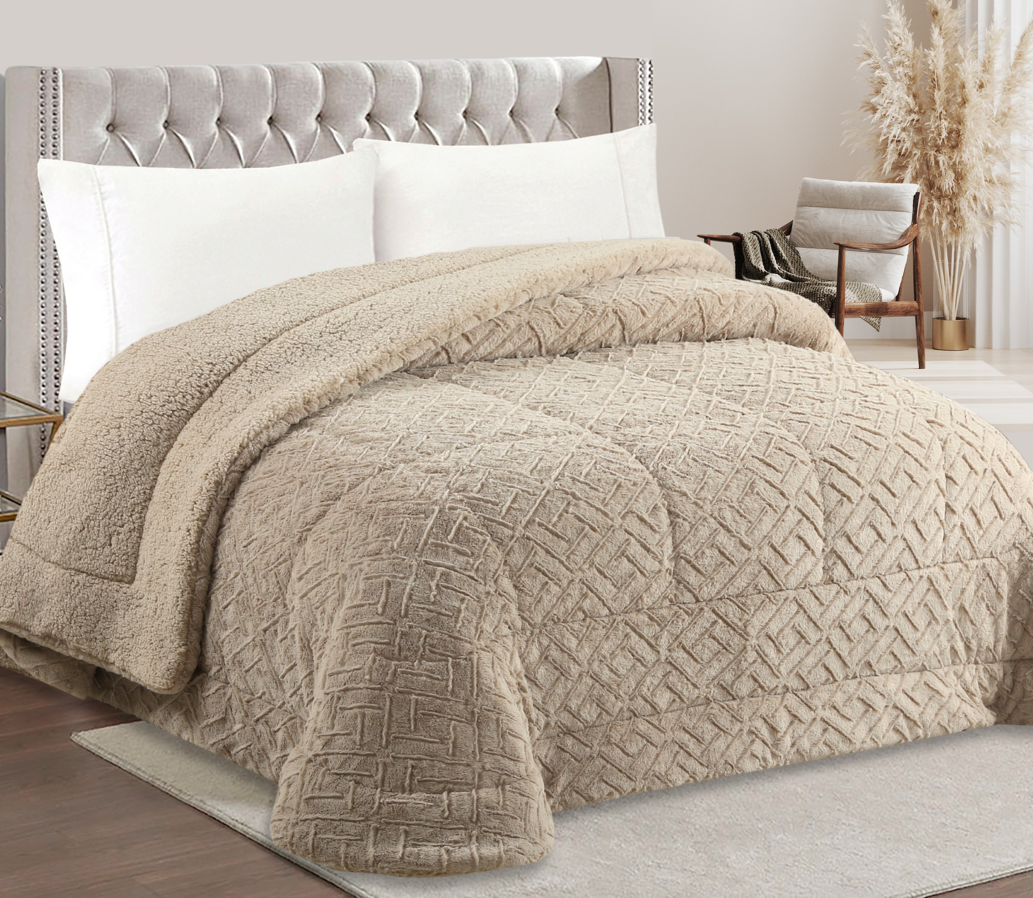 Couvre-lit Sherpa Lanir Beige
