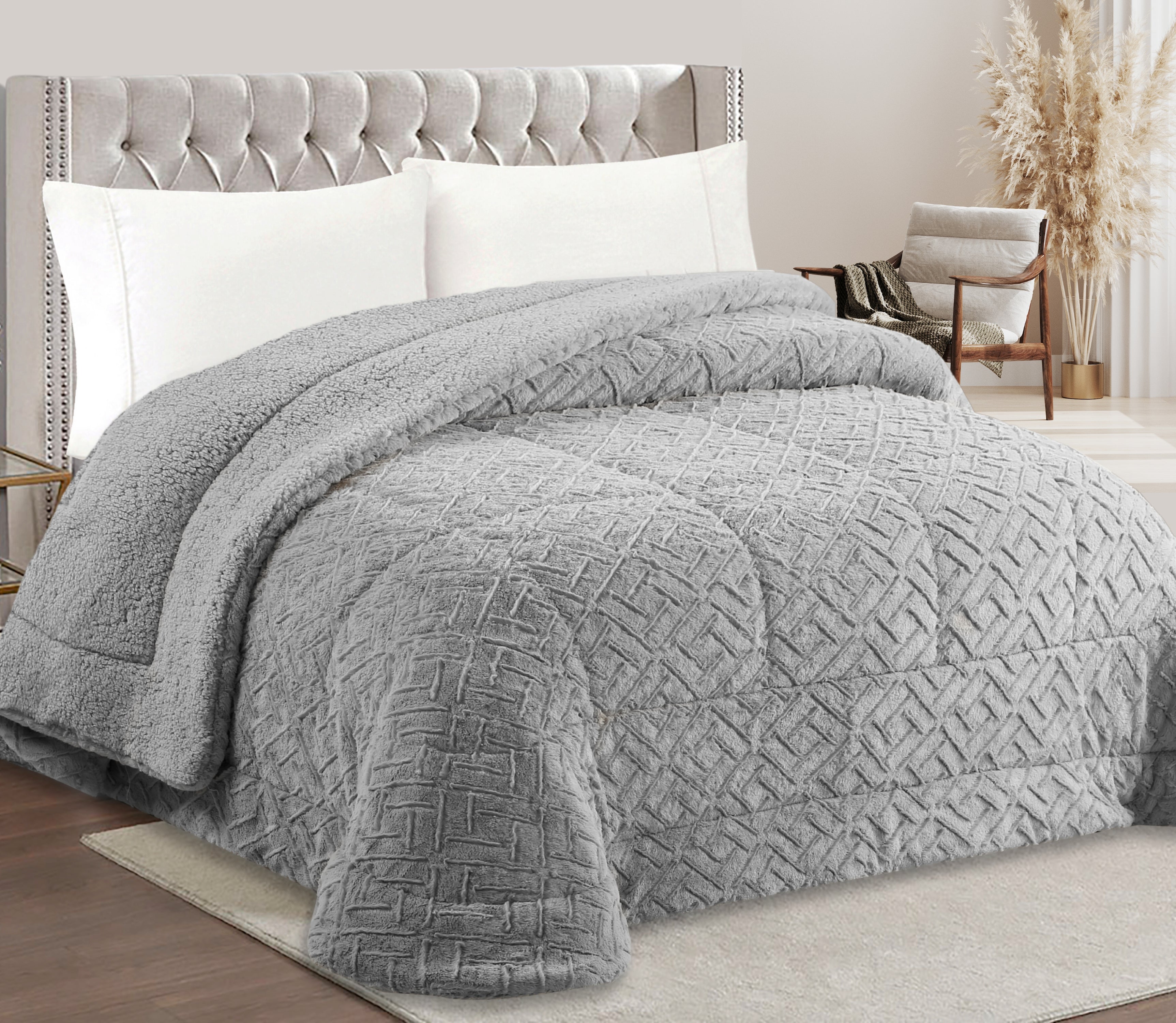 Sherpa Bed-Cover Lanir Grey