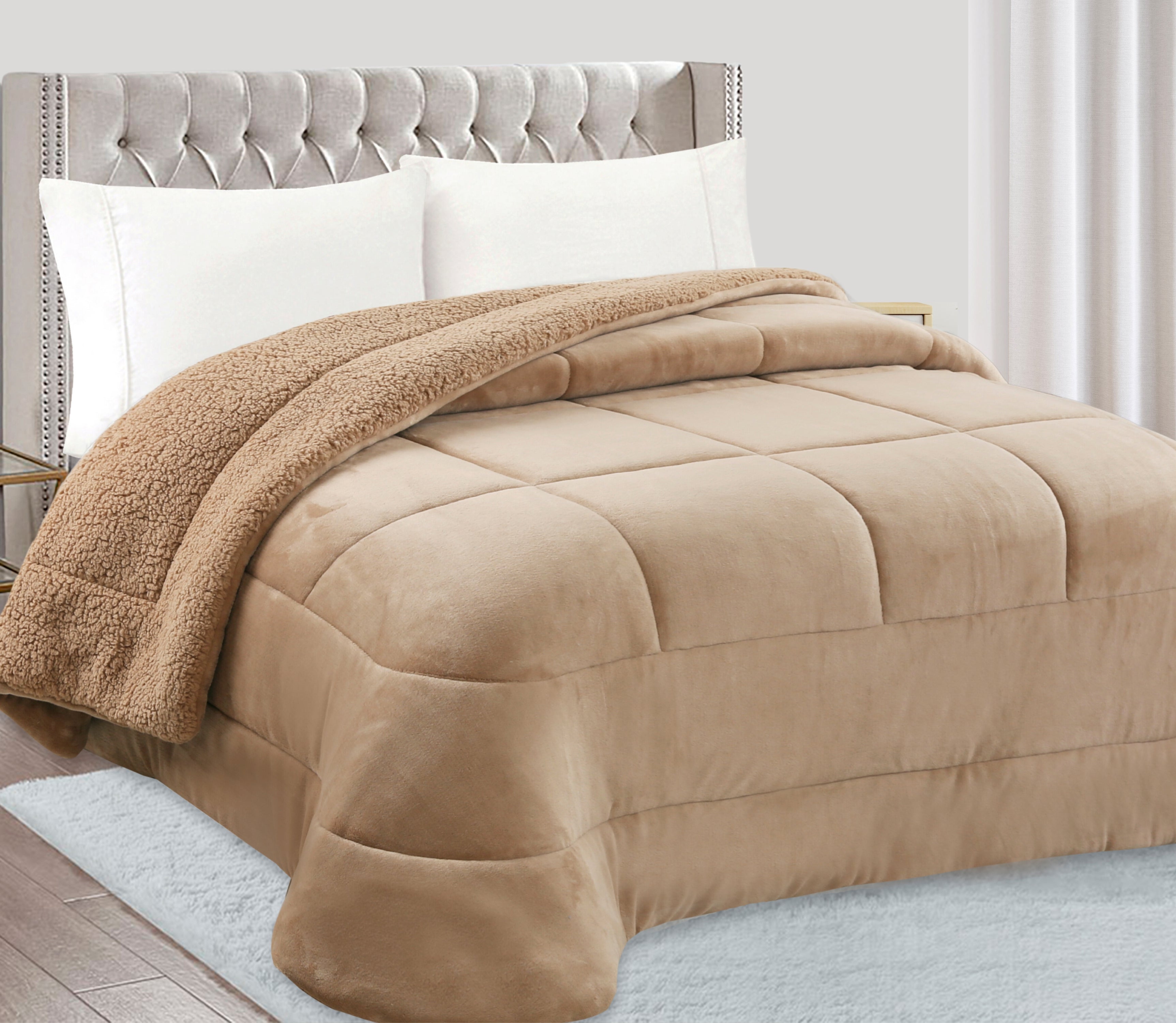 Couvre-lit Sherpa Nirna Beige