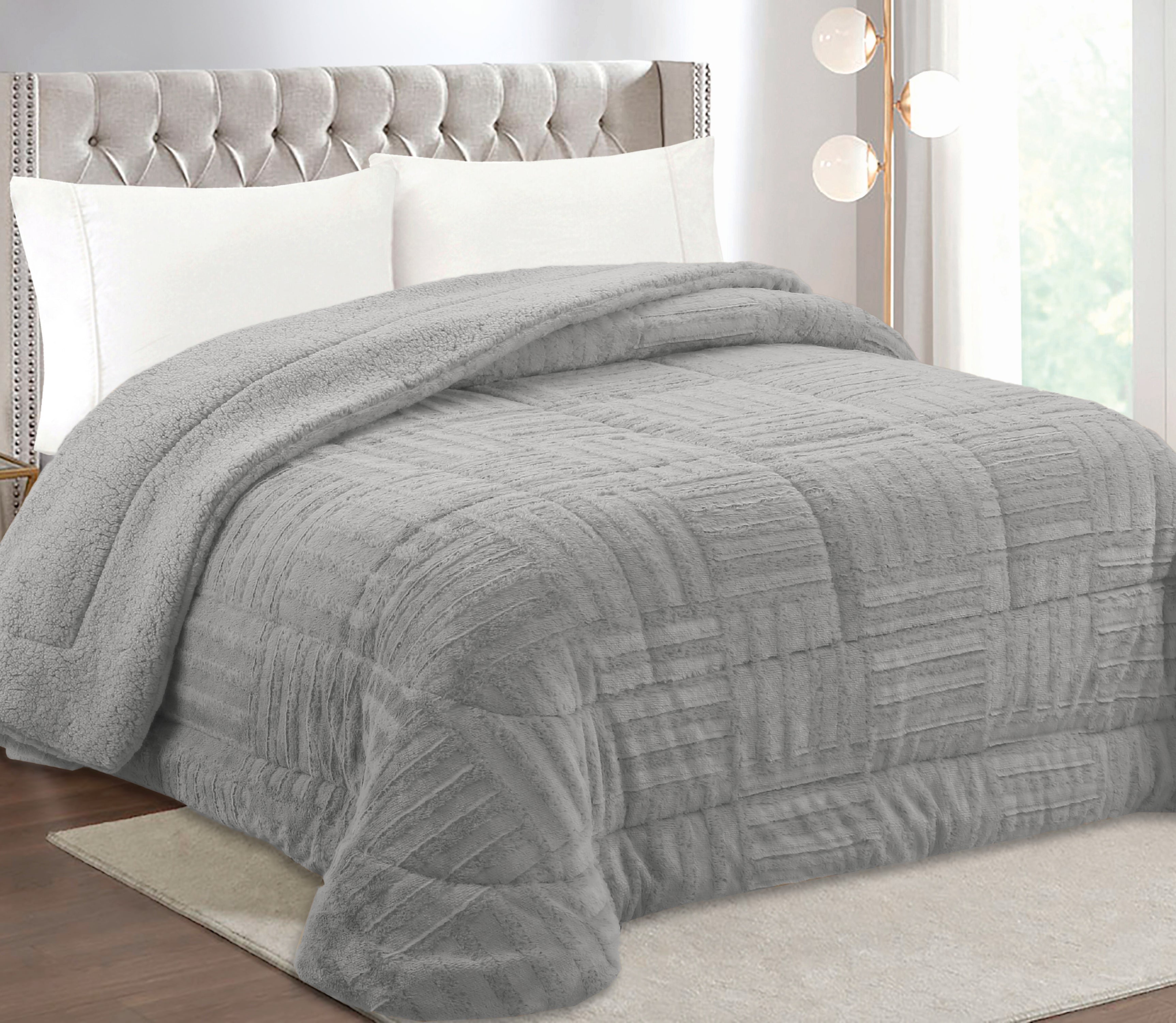 Couvre-lit Sherpa Nuve Gris