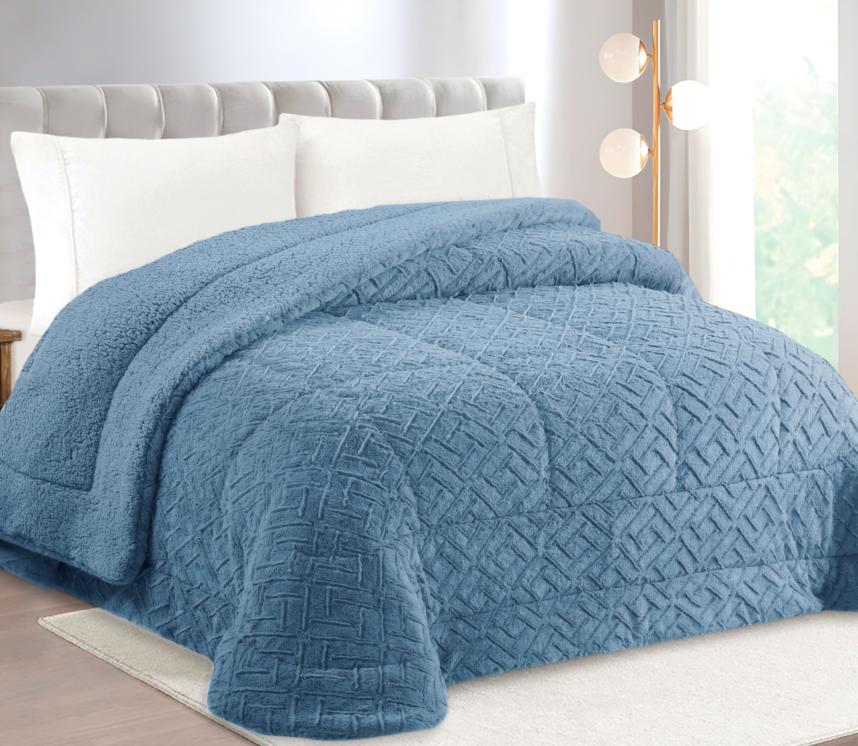 Trapunta in Sherpa Lanir Blu