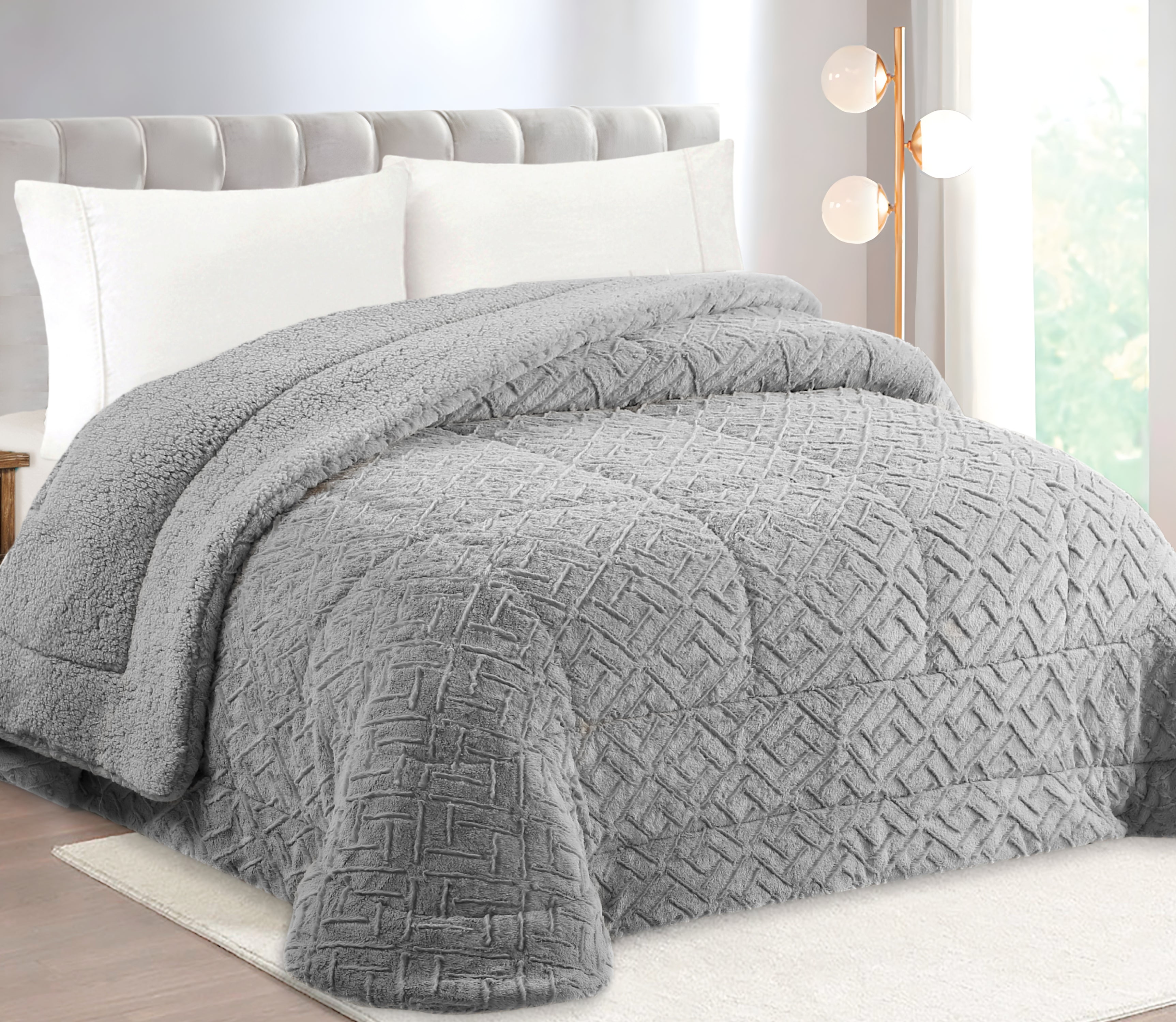 Trapunta in Sherpa Lanir Grigio