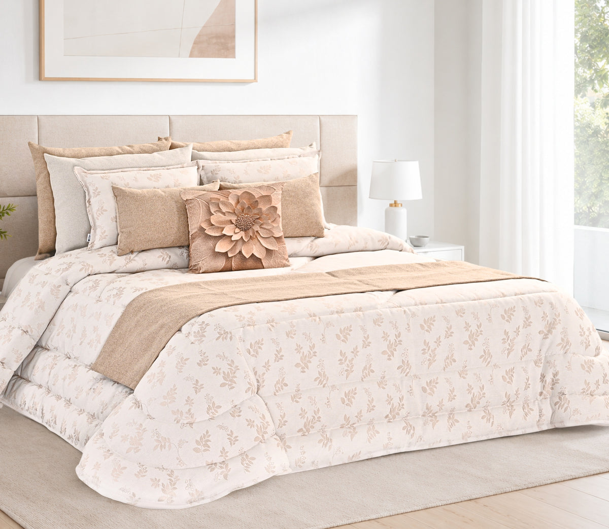 Couvre-lit Iveni Beige
