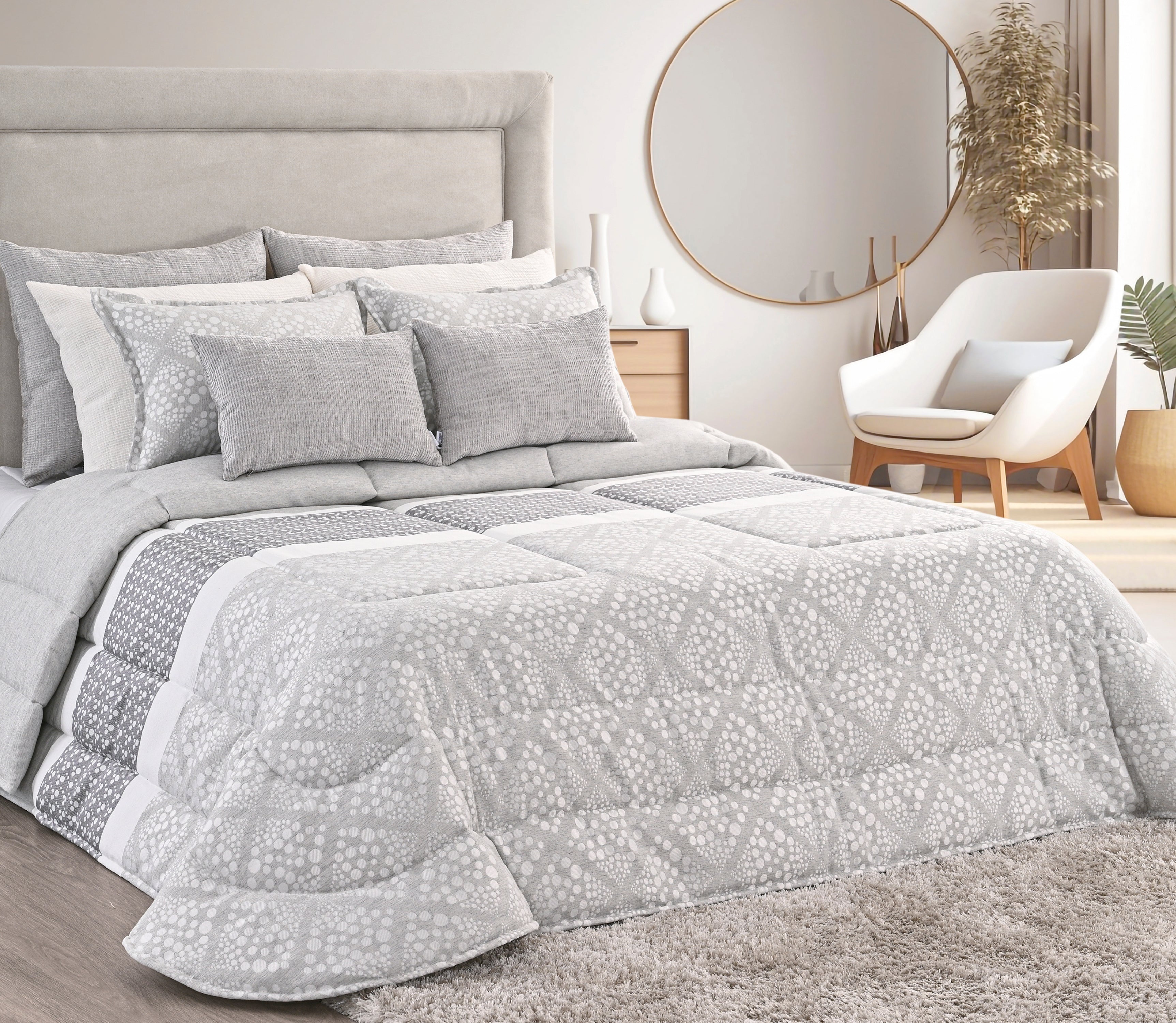 Tagesdecke Mila Grau