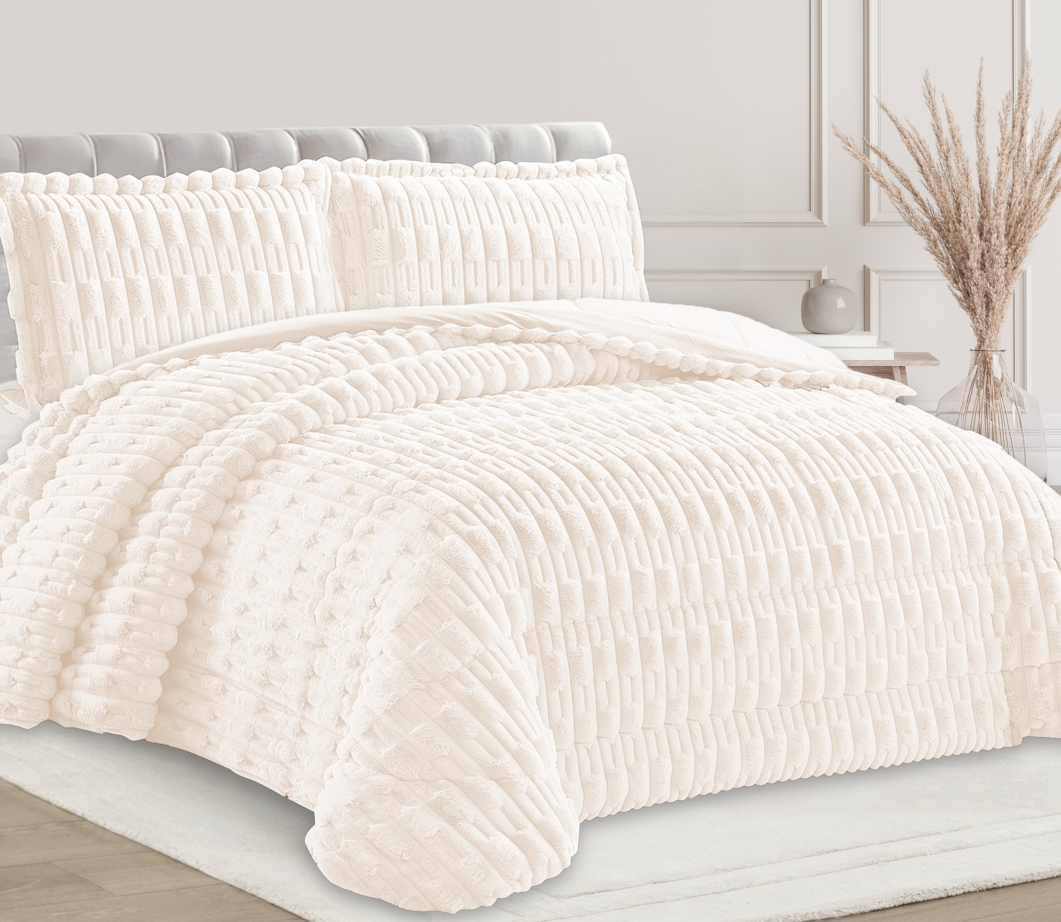 Samt-Bettdecke Nali Perle