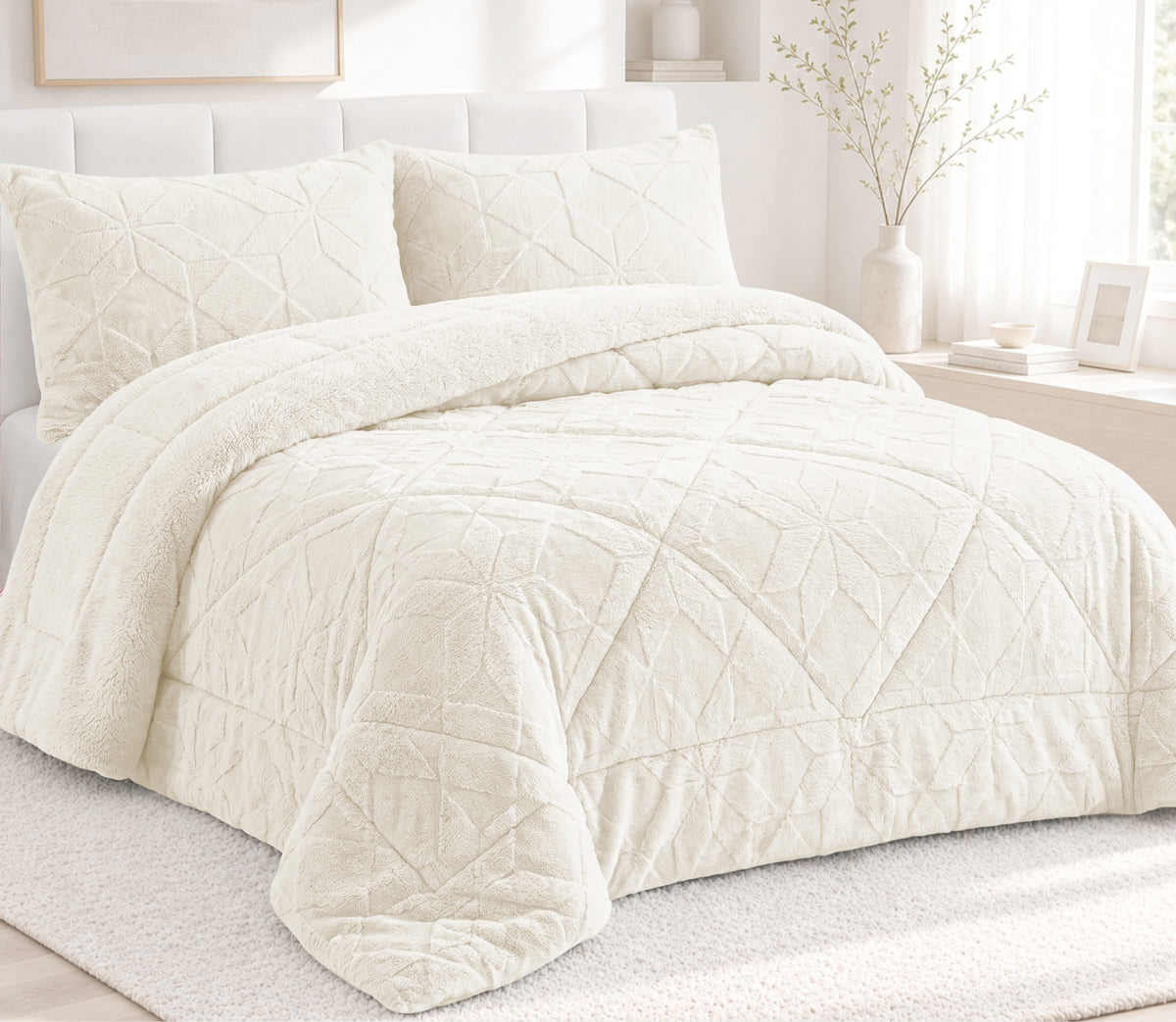 Couvre-lit Sherpa Fenix Perle