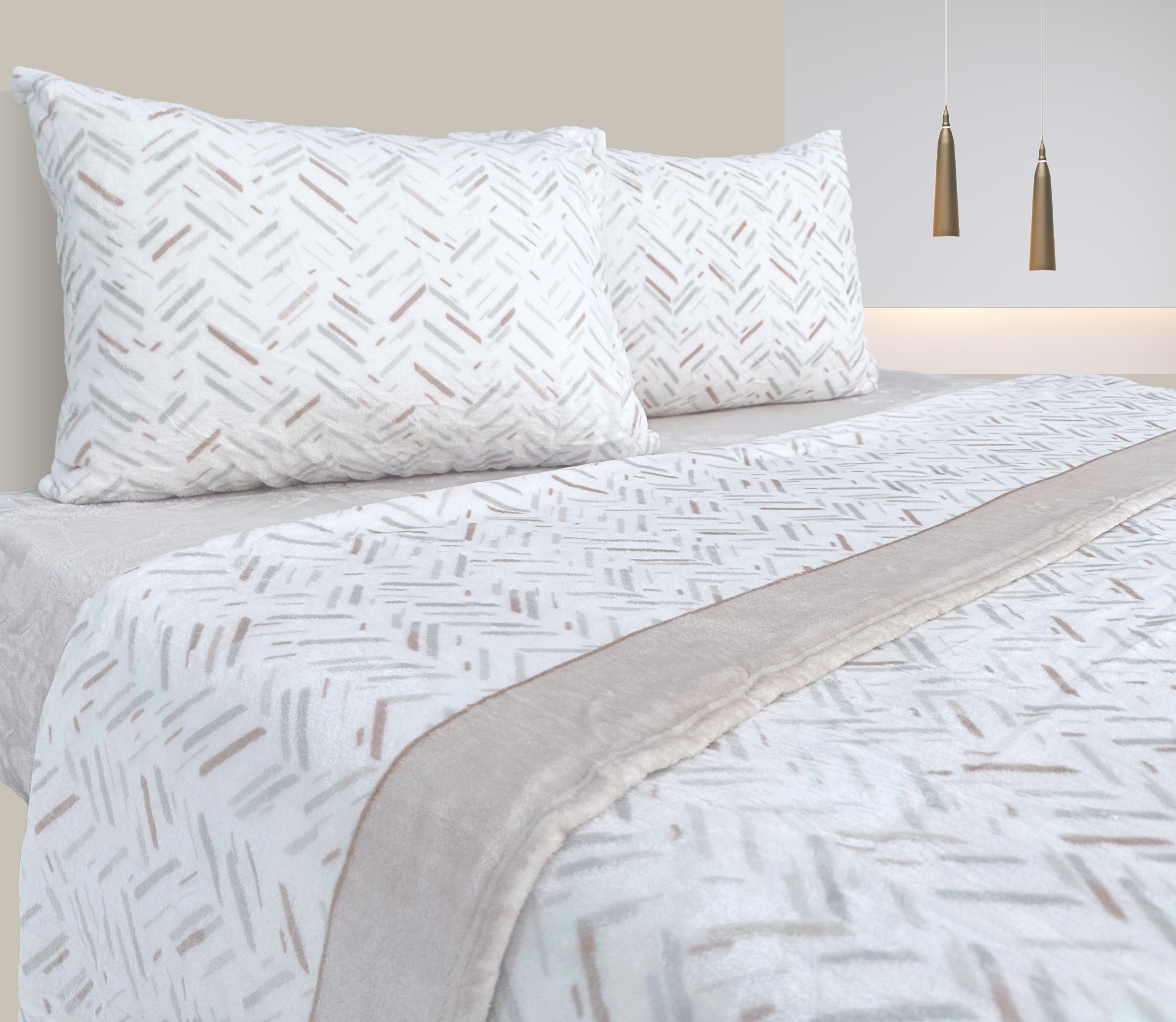 Micro Coral Fleece Sheet Set Guci Beige