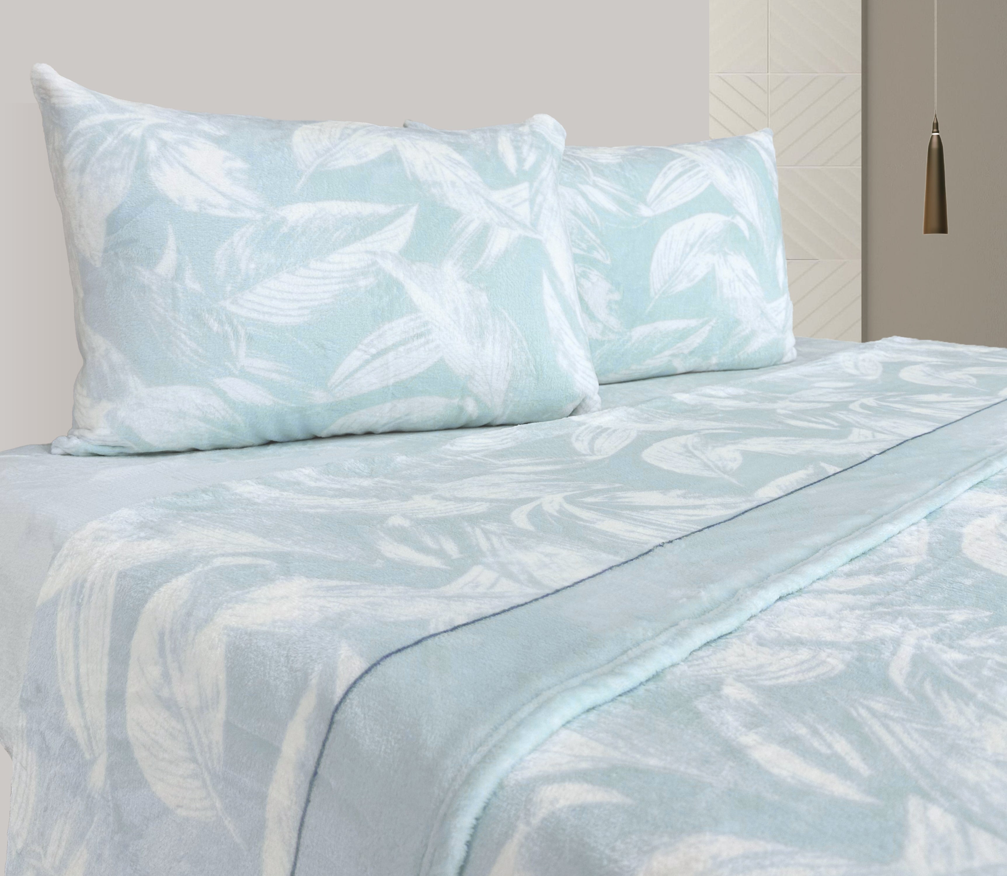 Polar Coral Fleece Sheet Set Soft Green
