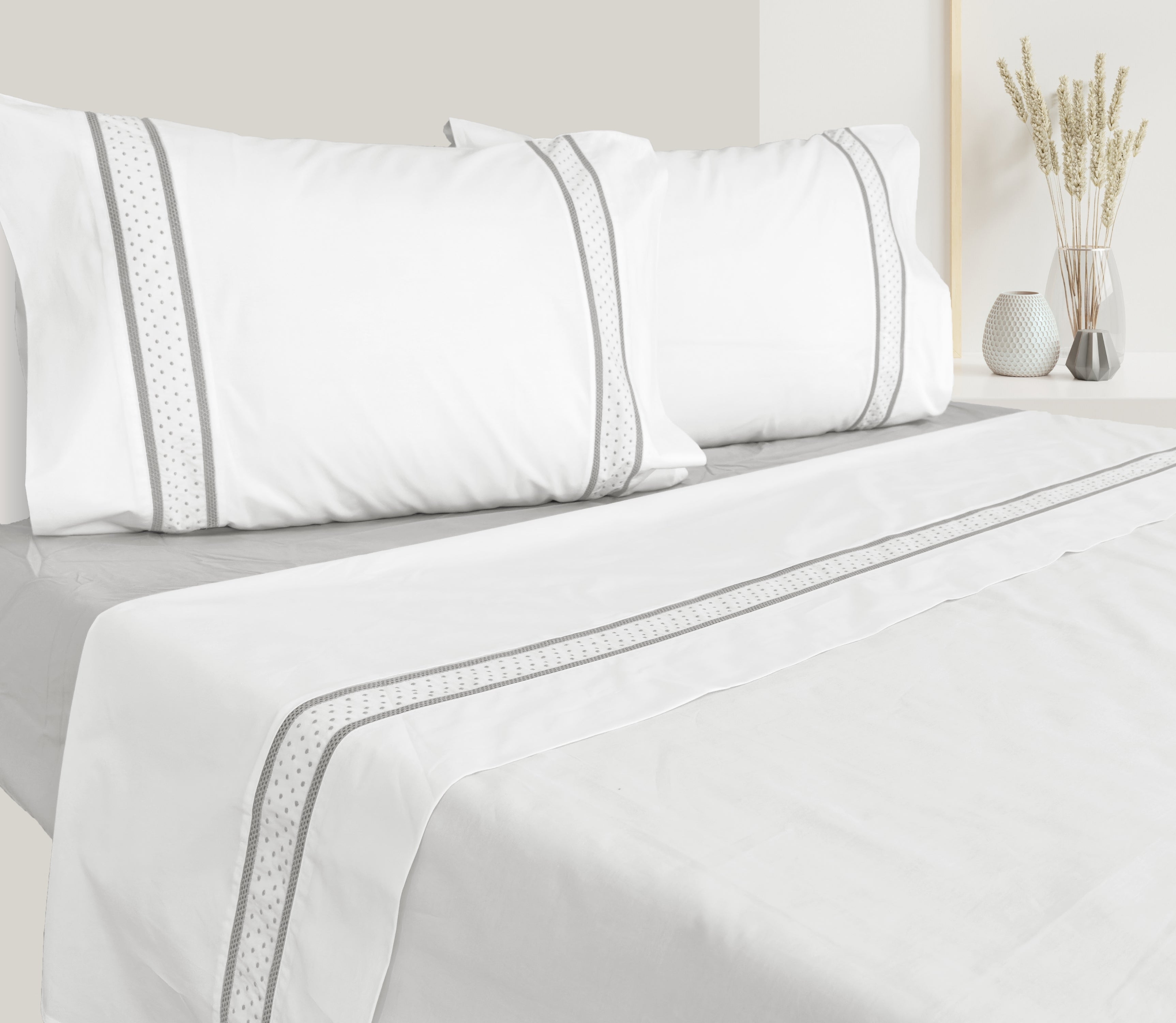 Percale Sheet Set Velan Grey