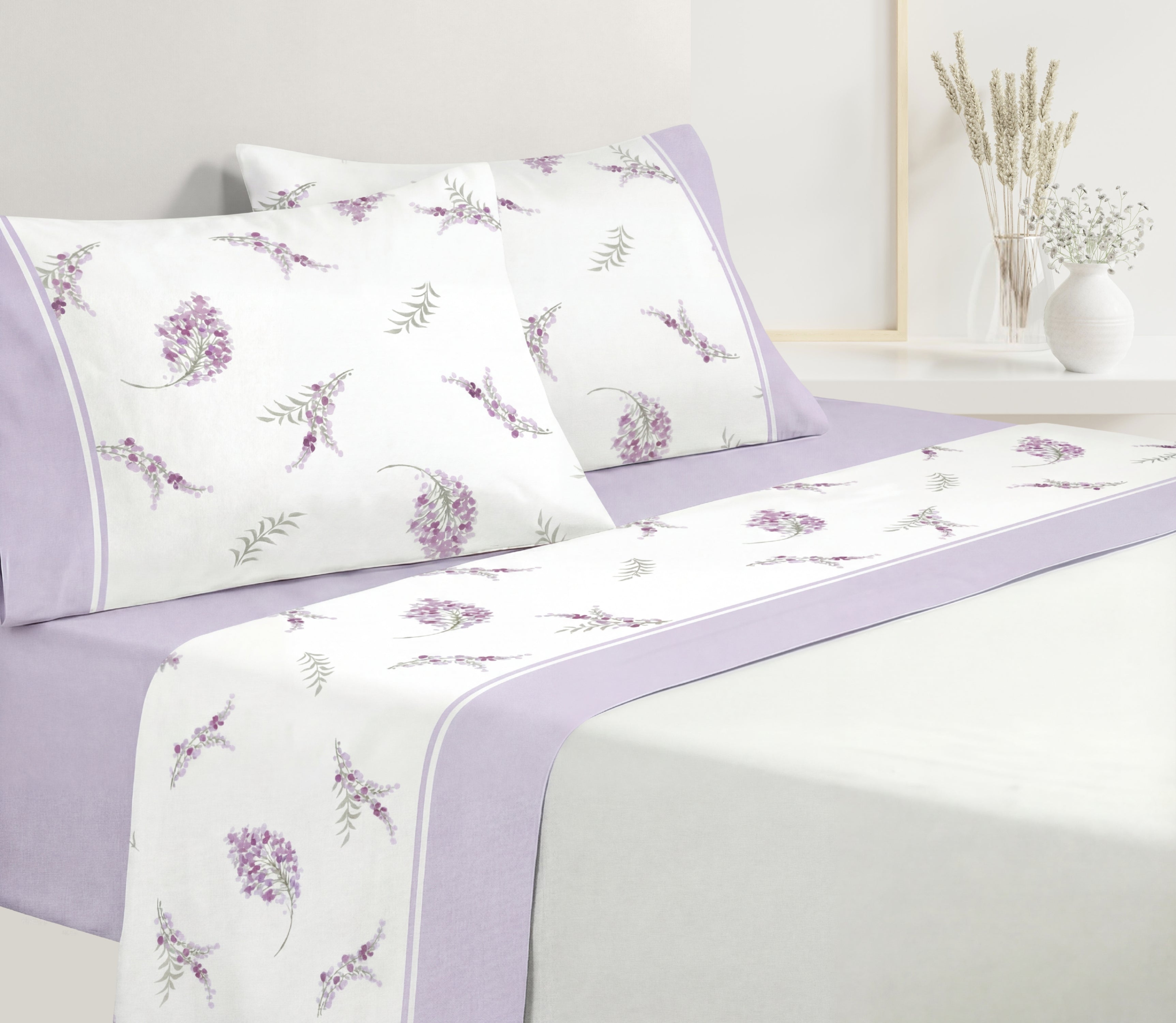 Ensemble de draps en Coton Lisi Violet