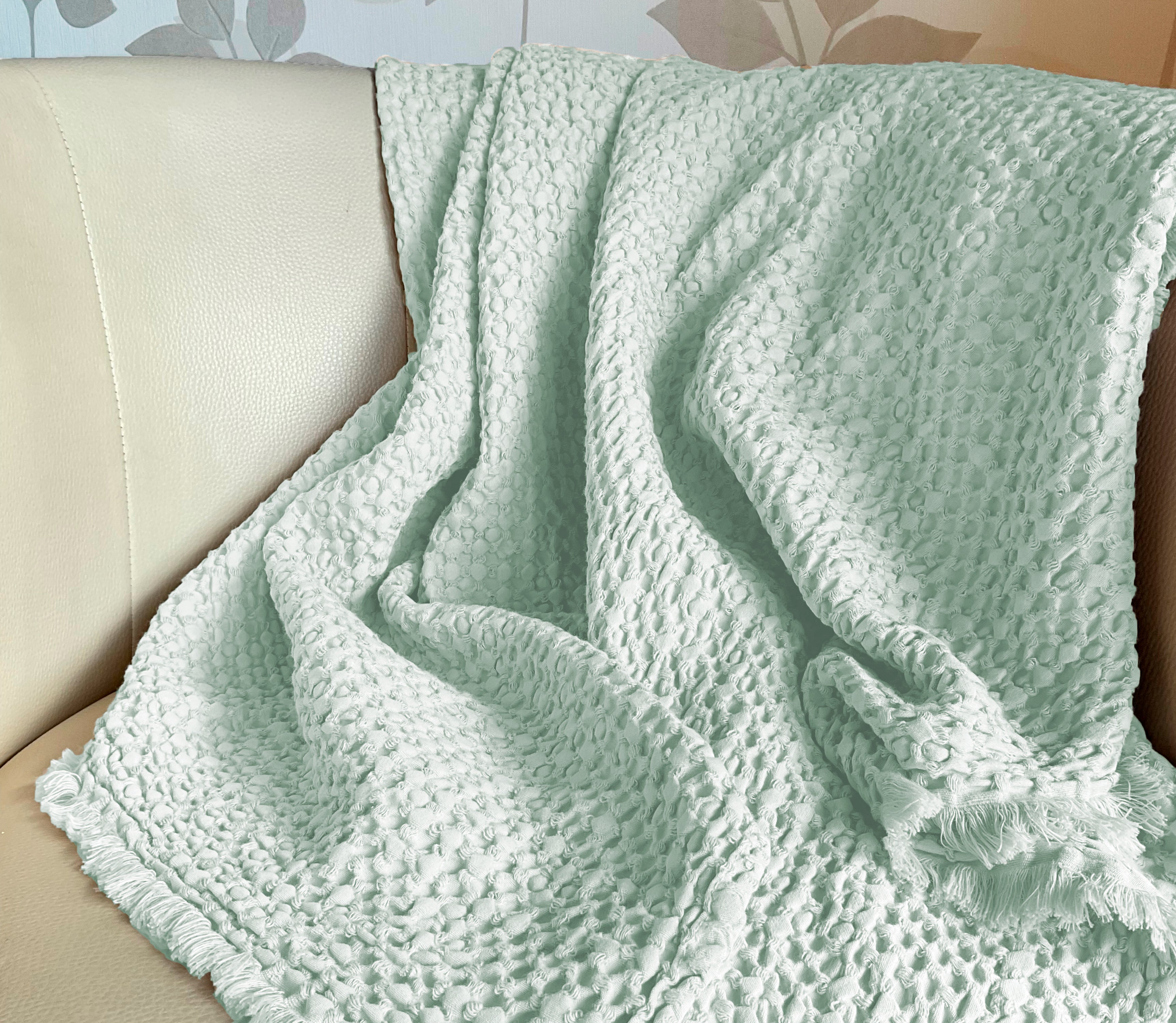 Cotton Blanket Mira Water Green