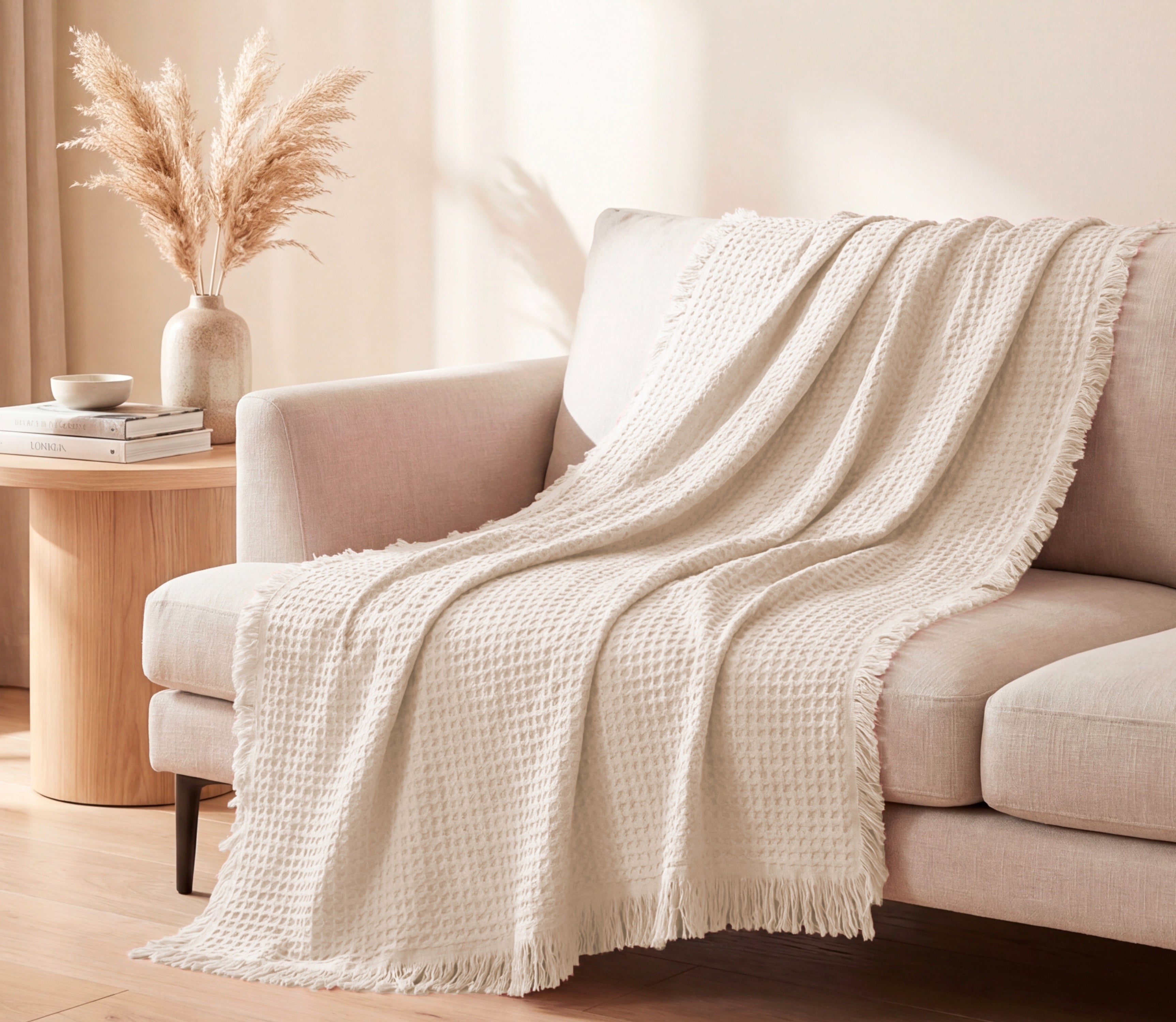 Baumwolldecke Dalia Beige