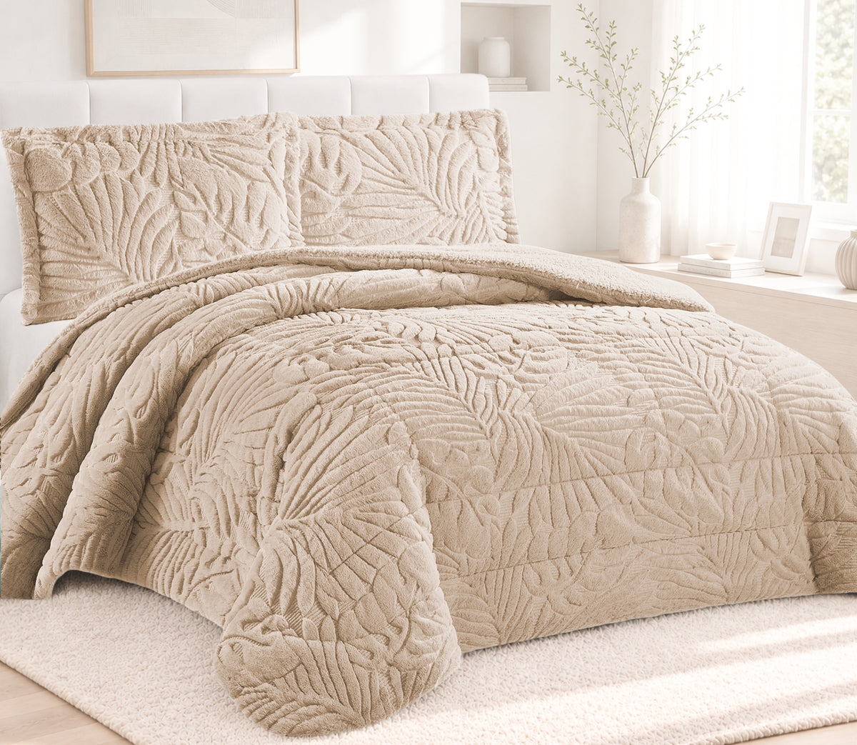Couvre-lit Sherpa Nair Beige