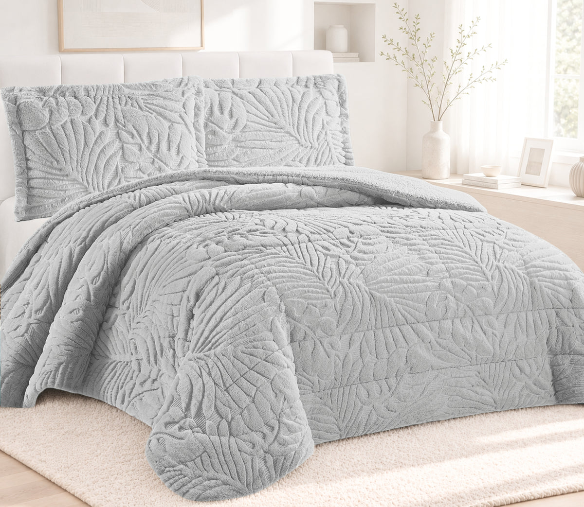 Couvre-lit Sherpa Nair Gris
