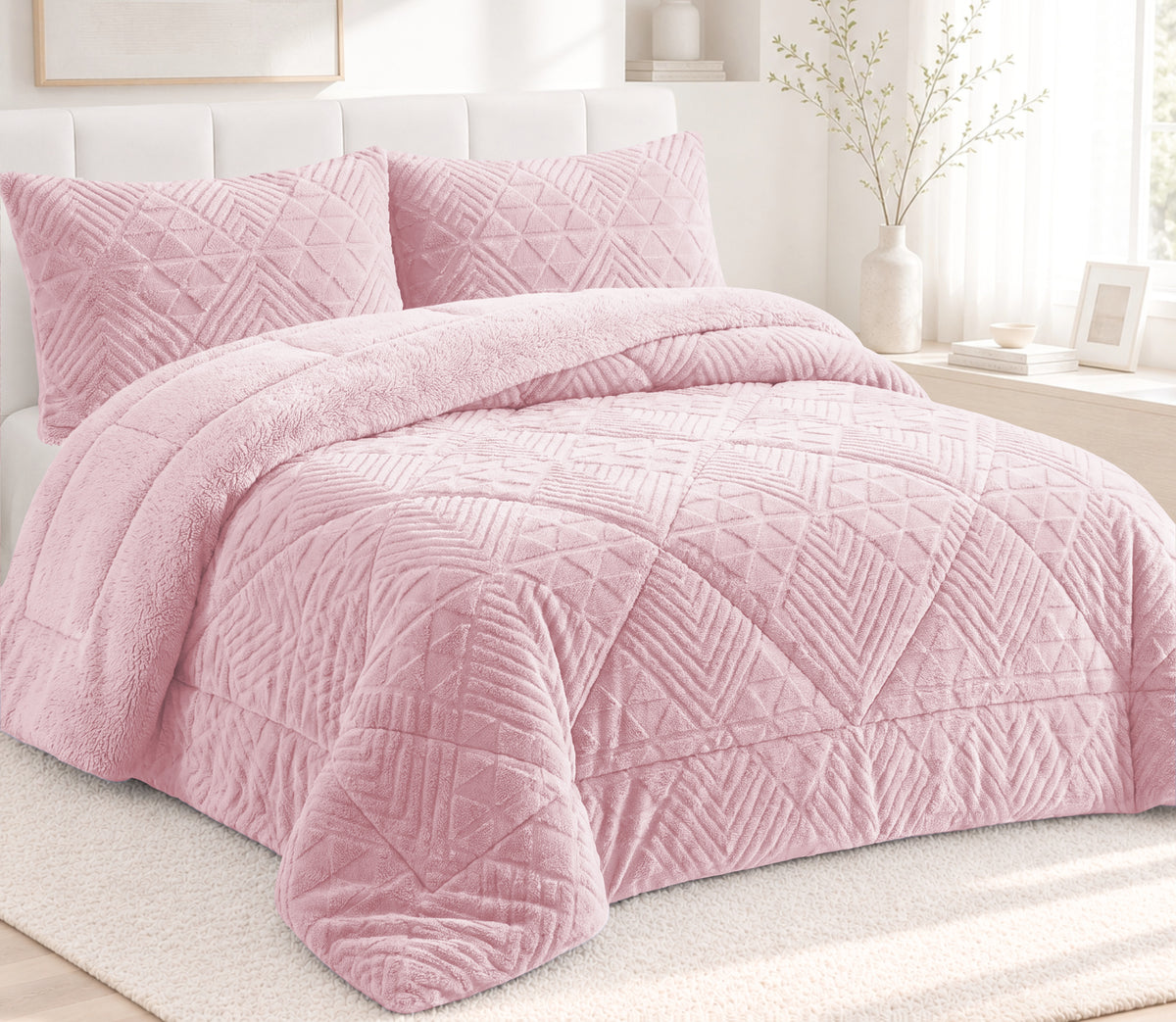 Couvre-lit Sherpa Nevu Rose