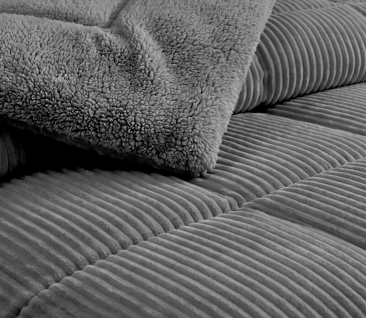 Trapunta in Sherpa Rubi Grigio Scuro