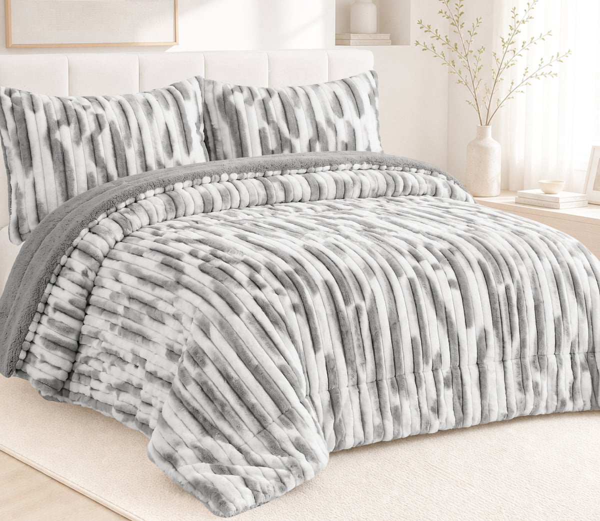 Couvre-lit Sherpa Siena Gris