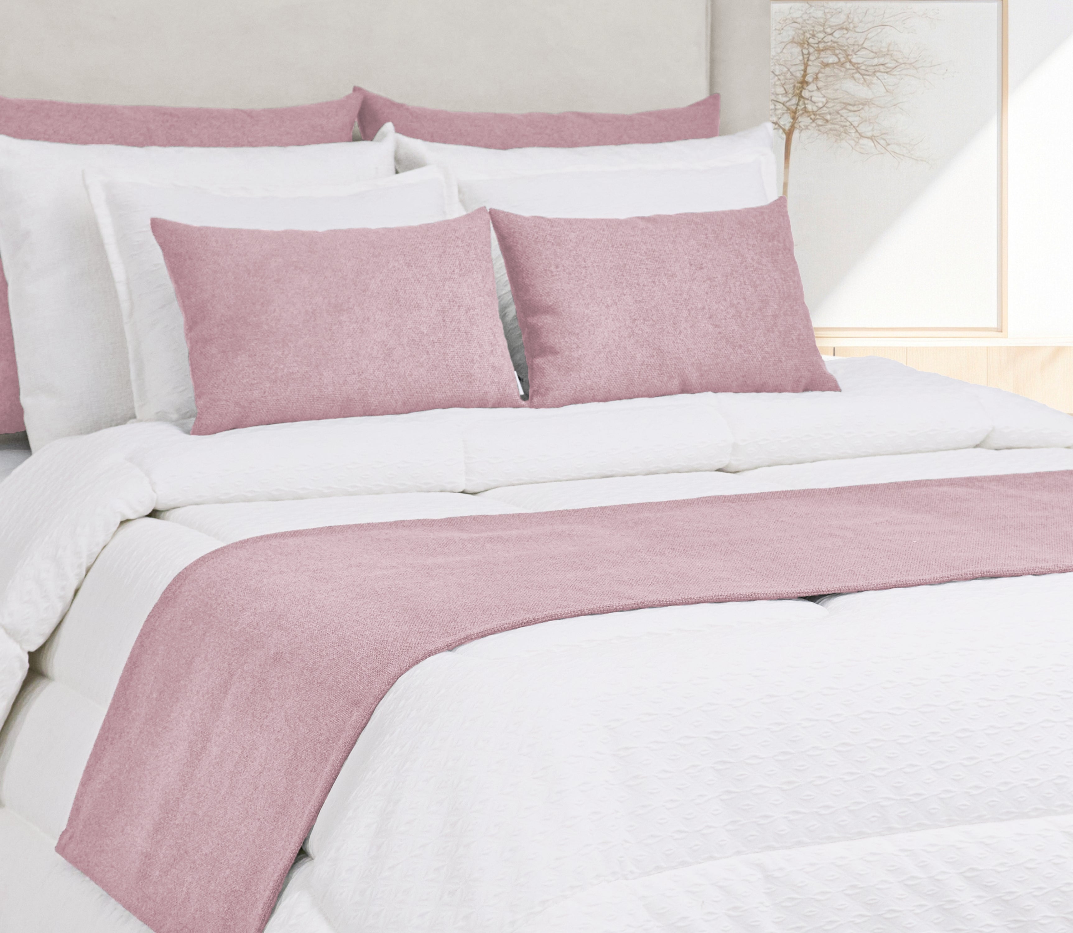Chemin de lit Rio Rose Foncé