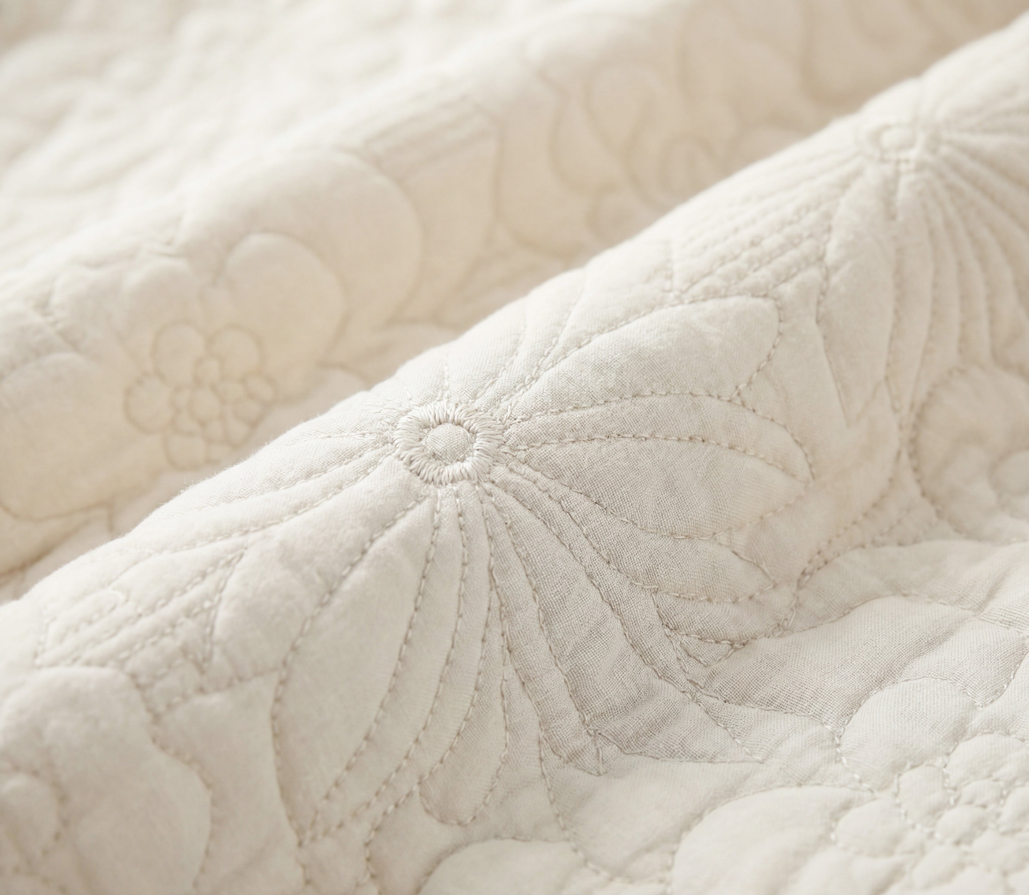 Couvre-lit Brodé Davi Beige