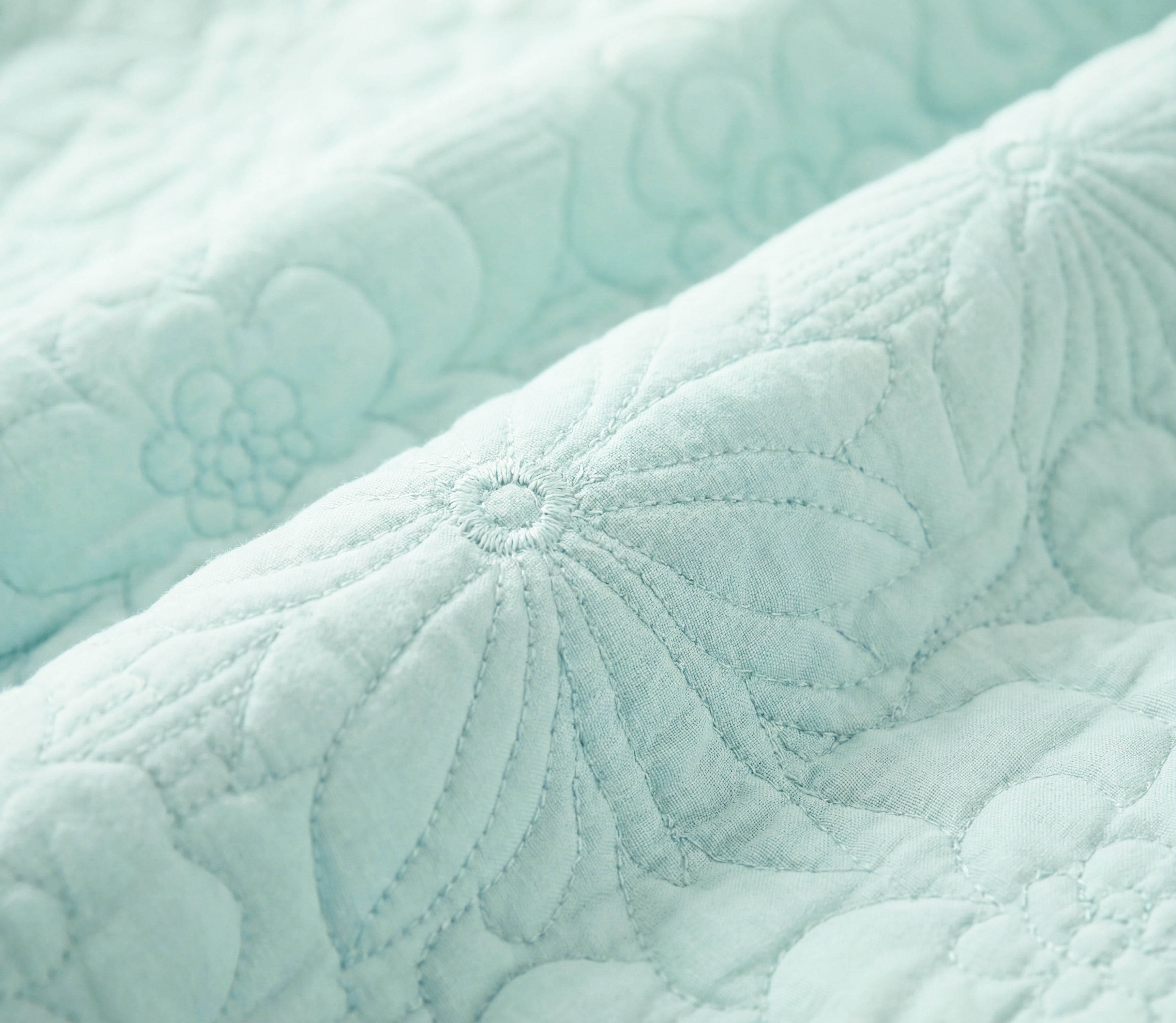 Couvre-lit Brodé Davi Vert d'eau