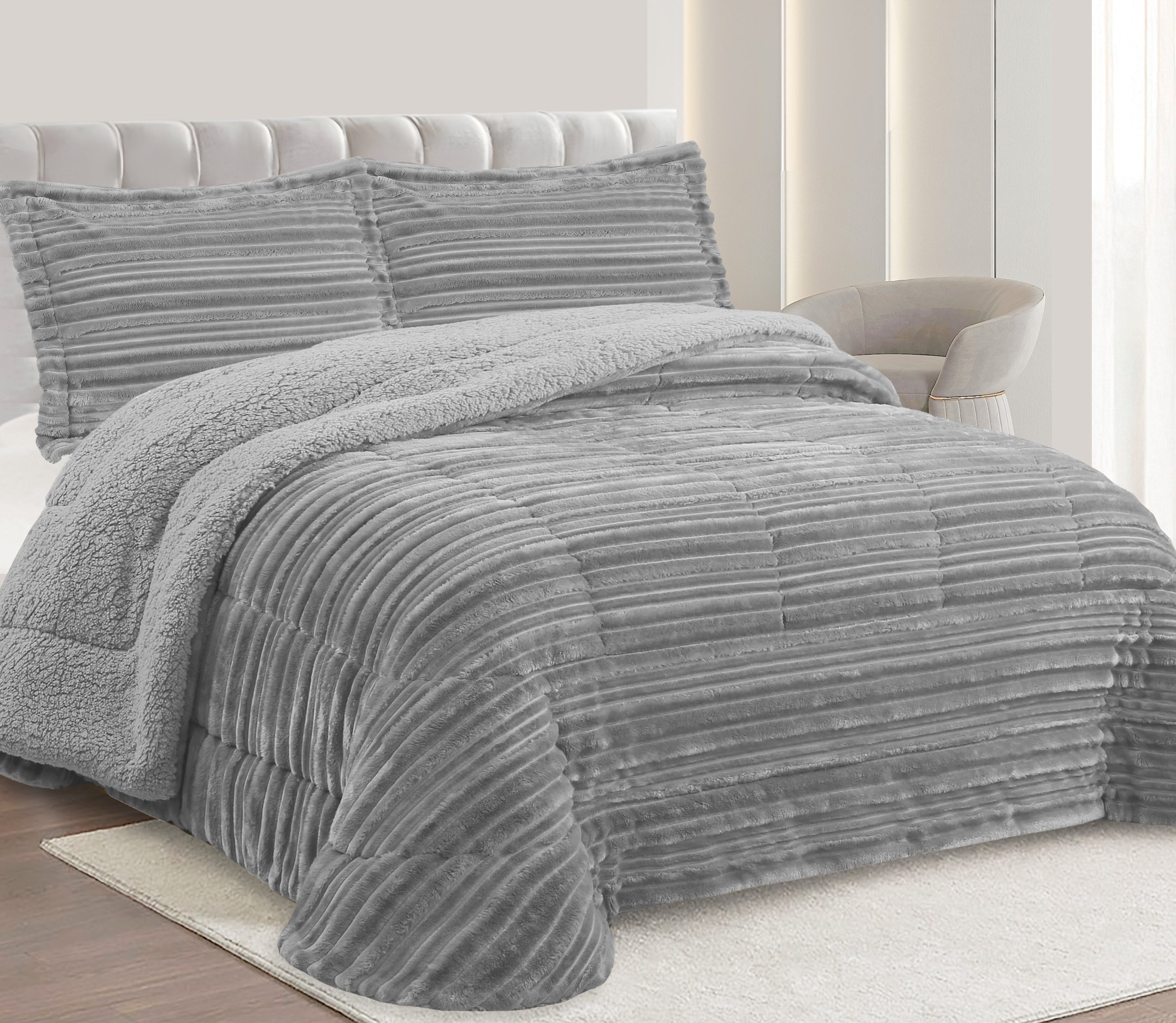 Sherpa-Bettdecke Nevu Grau