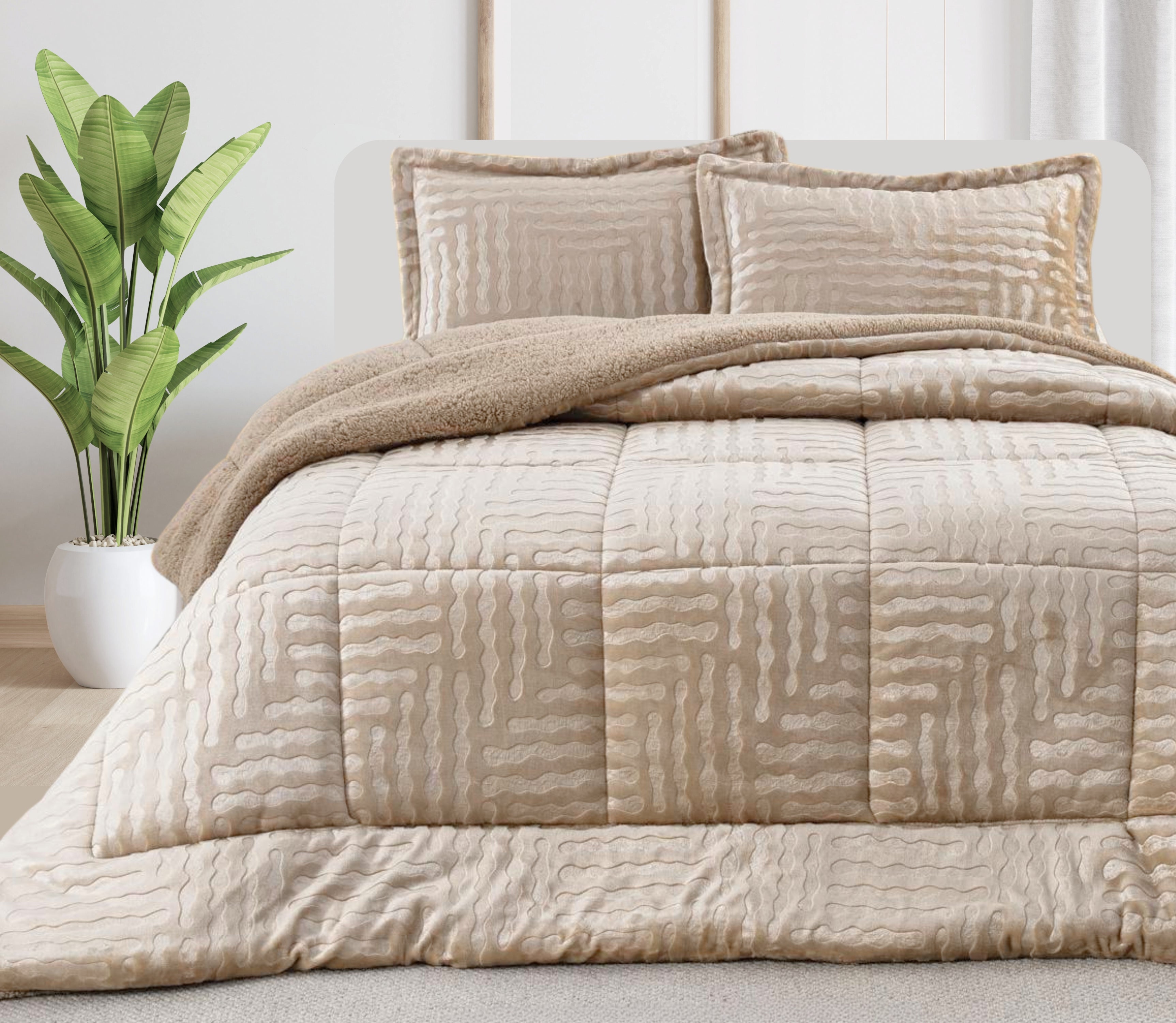 Sherpa Bed-Cover Niva Beige