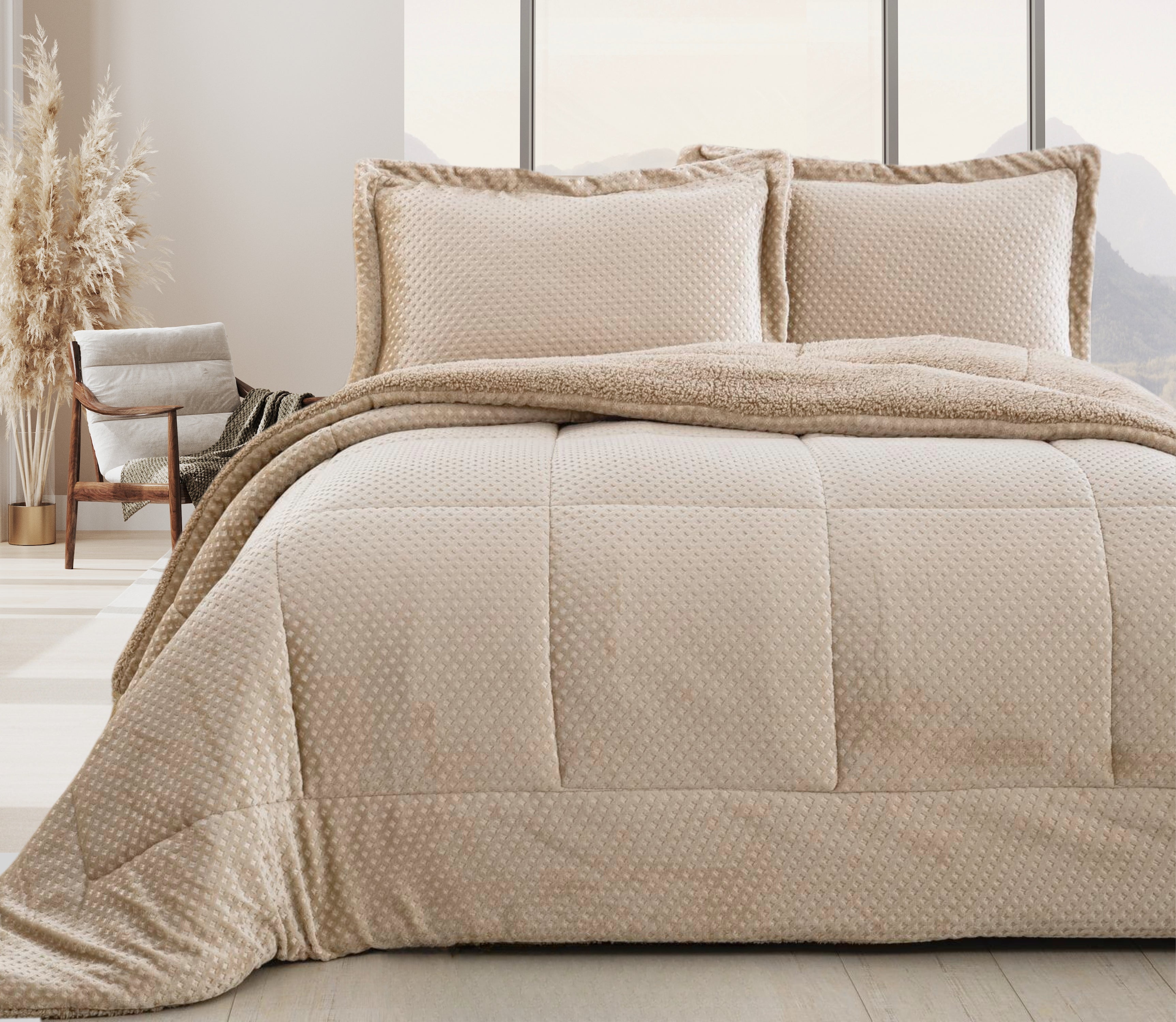 Sherpa Bed-Cover Nuvis Beige