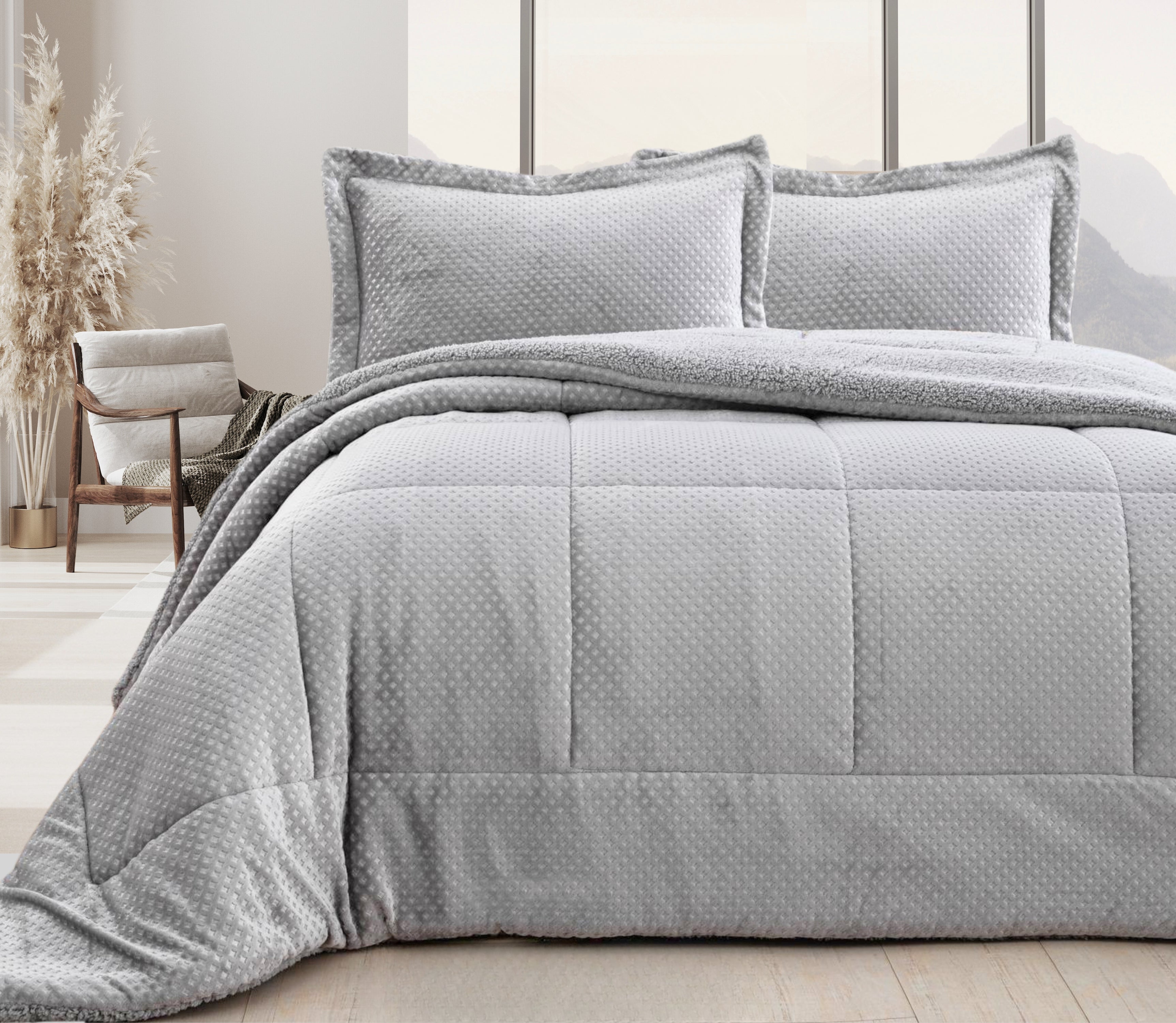 Sherpa Bed-Cover Nuvis Grey