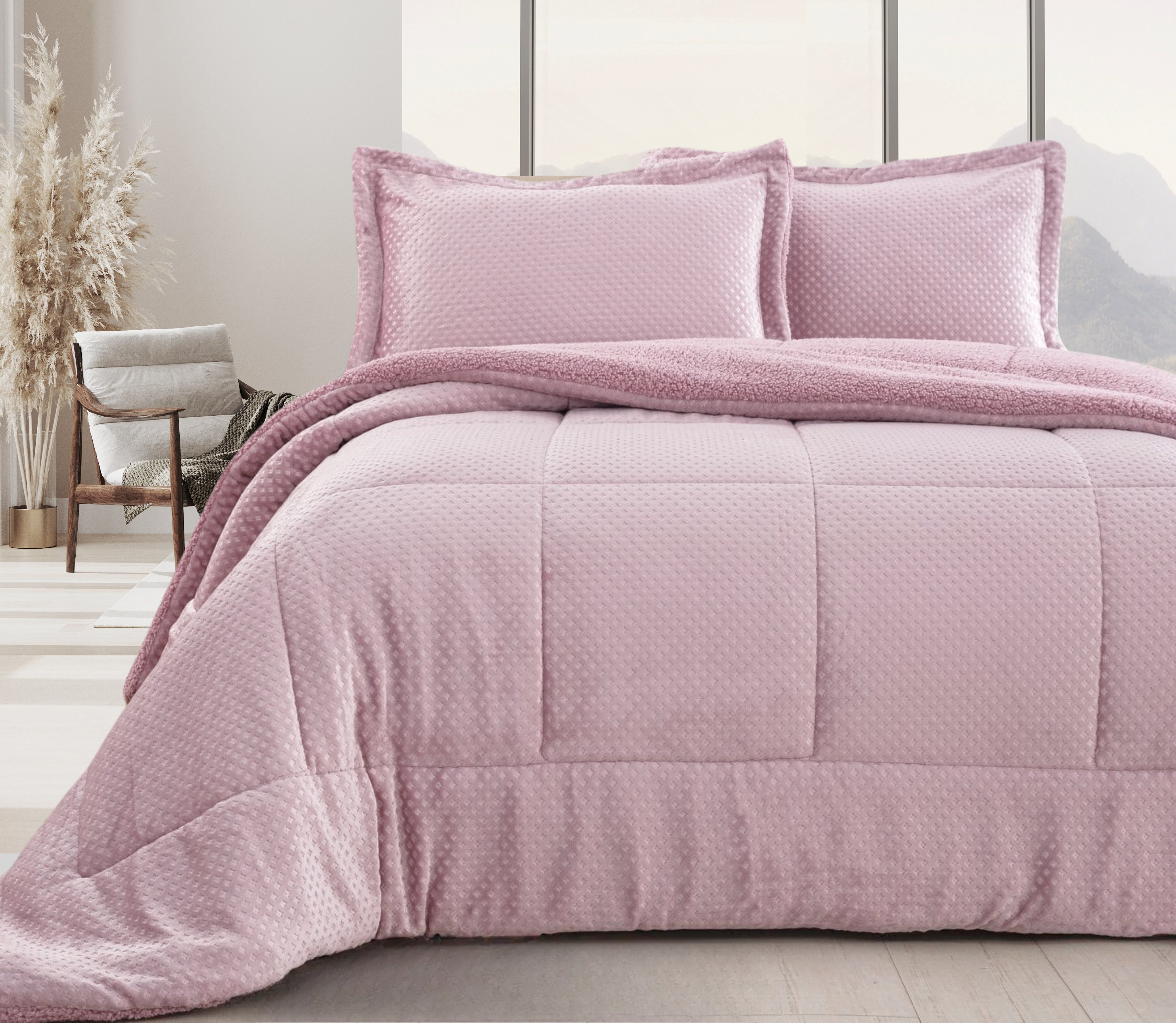 Sherpa Bed-Cover Nuvis Pink