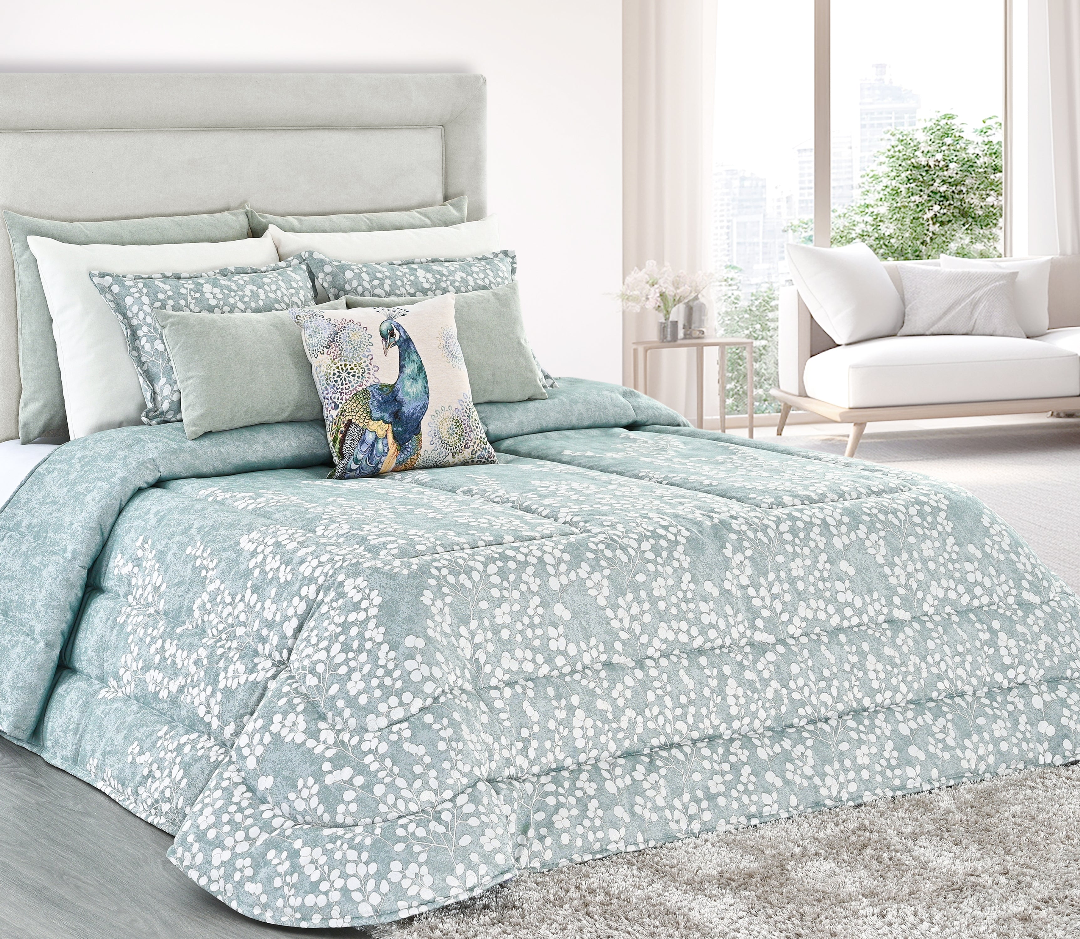 Couvre-lit Bari Vert d'eau