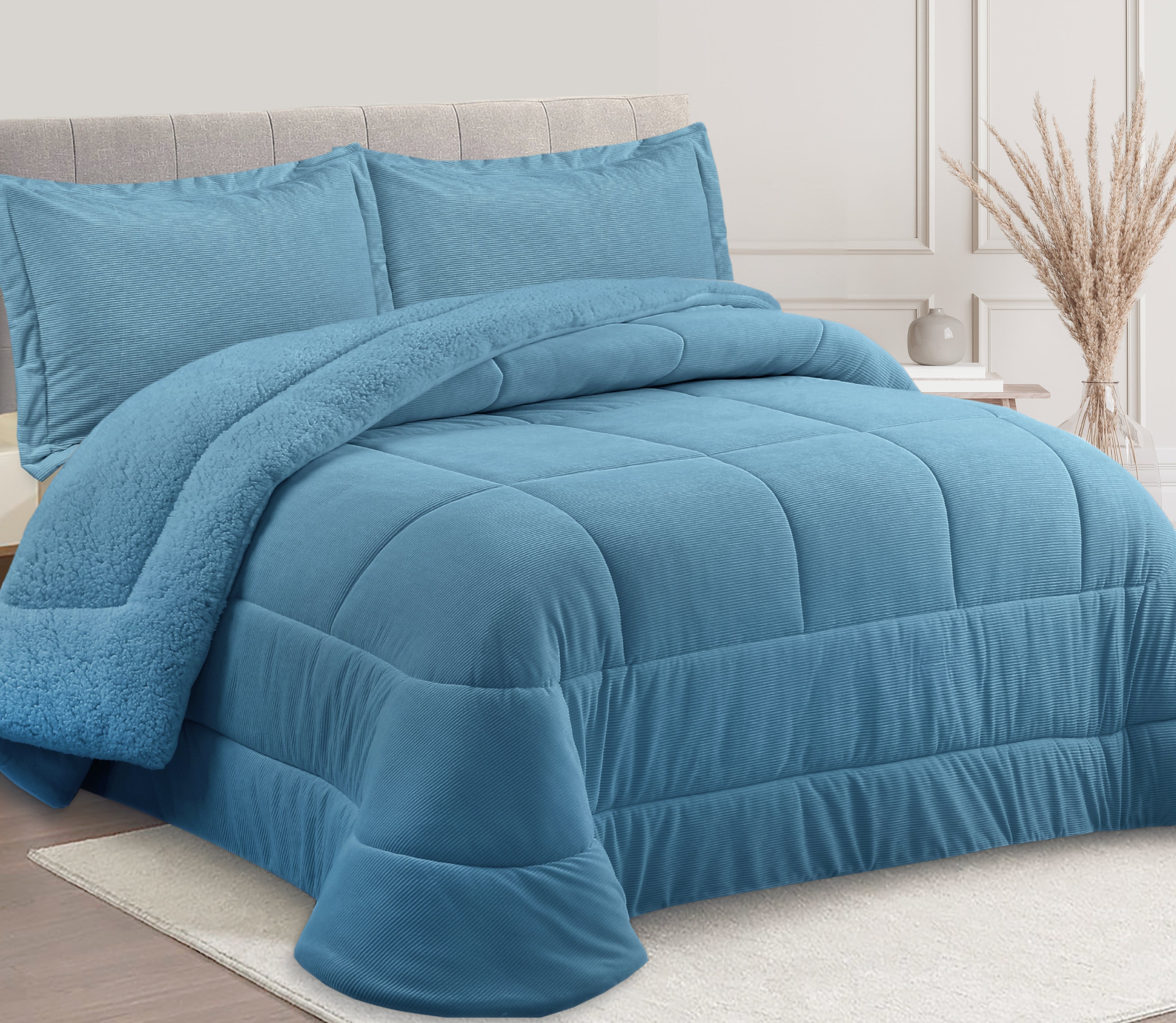 Sherpa-Tagesdecke Nari Blau