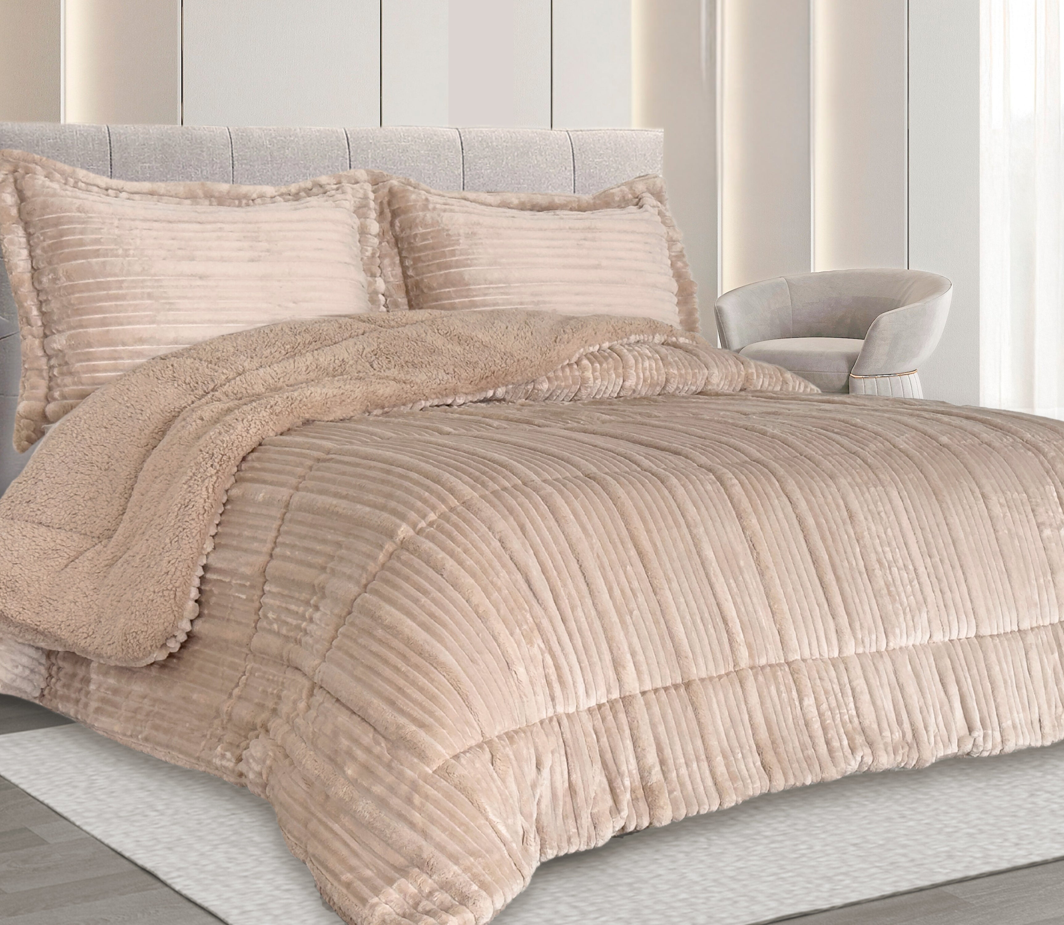 Sherpa-Tagesdecke Luna Beige