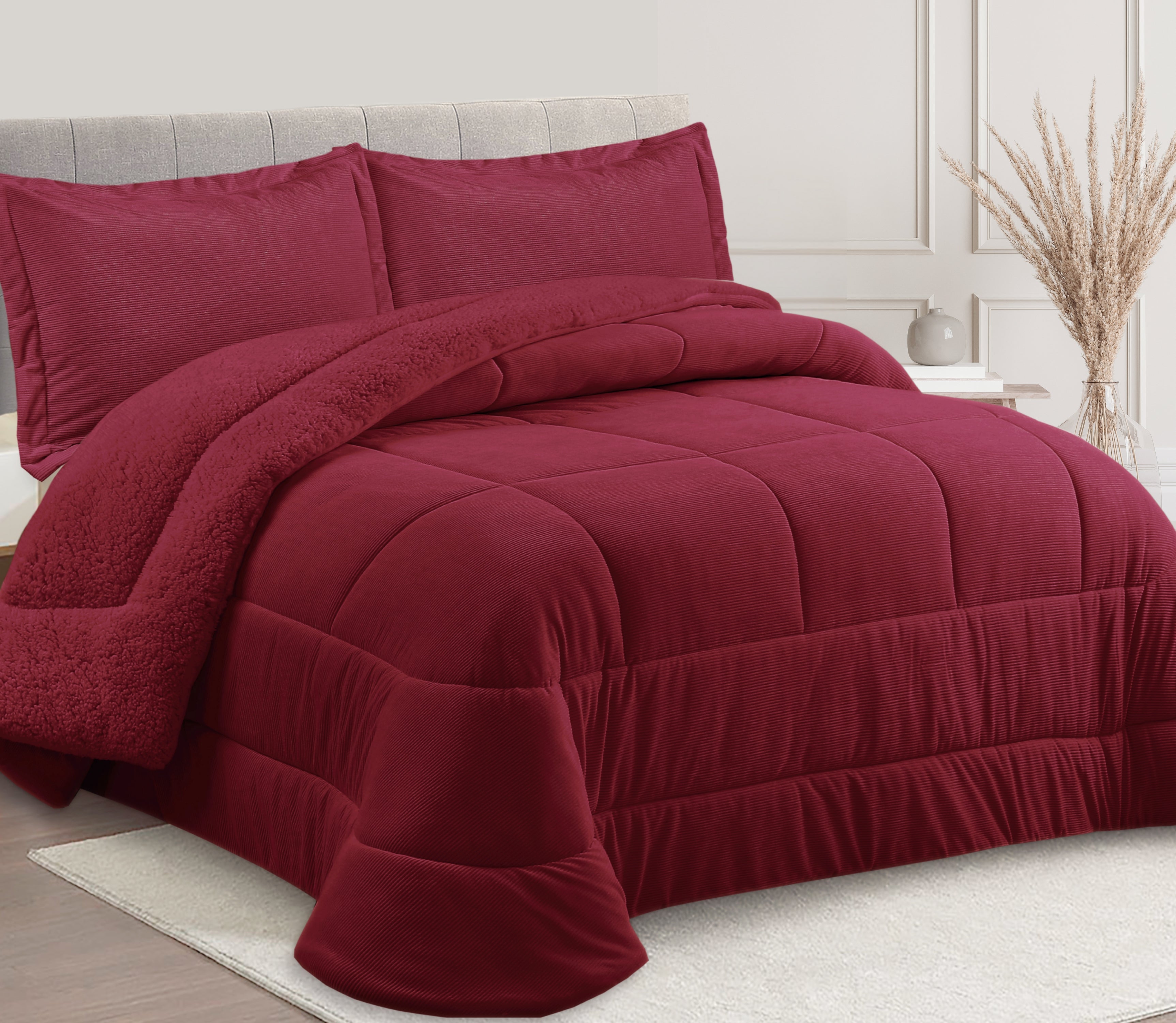 Sherpa-Tagesdecke Nari Bordeauxrot