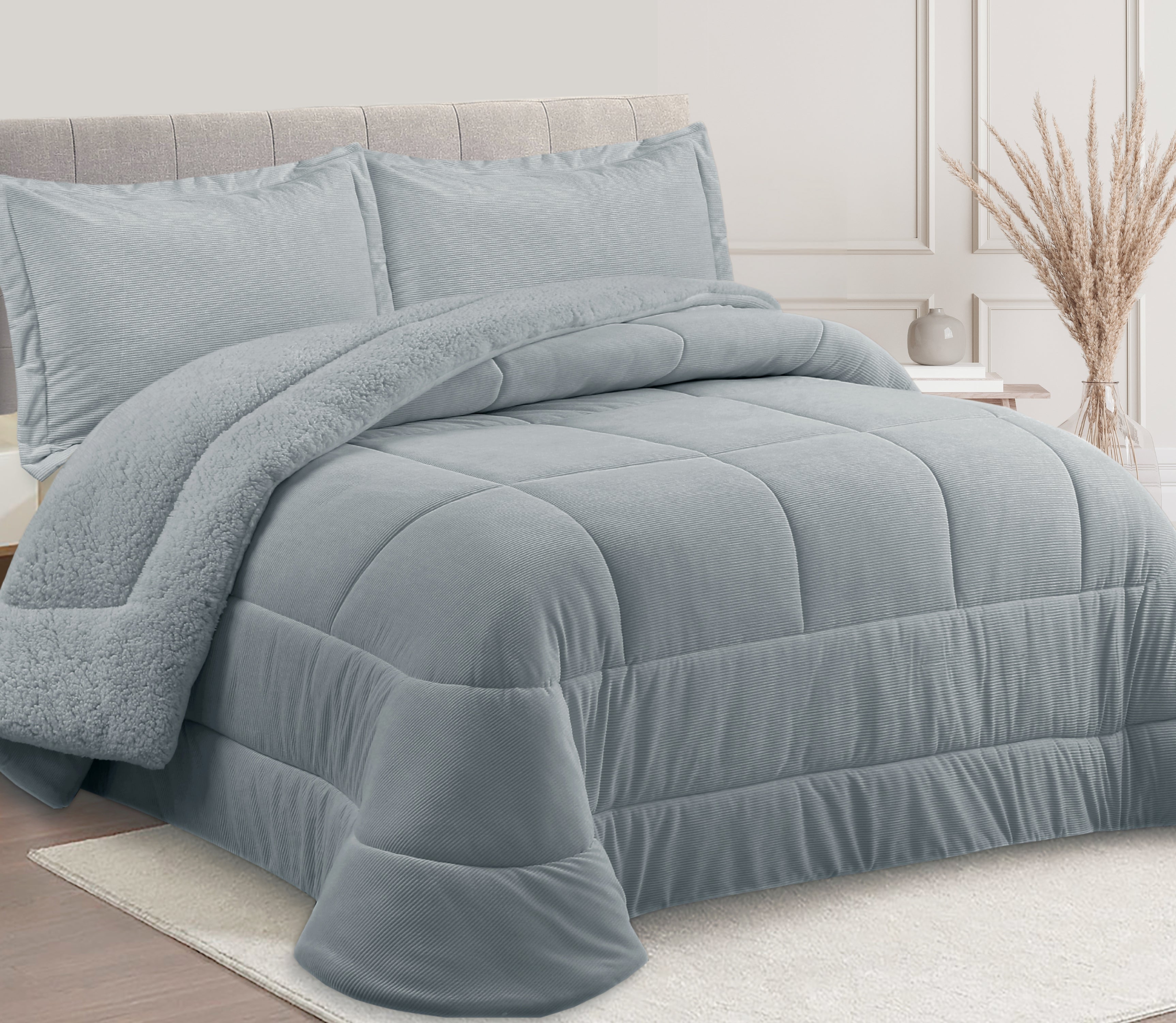 Sherpa-Tagesdecke Nari Grau