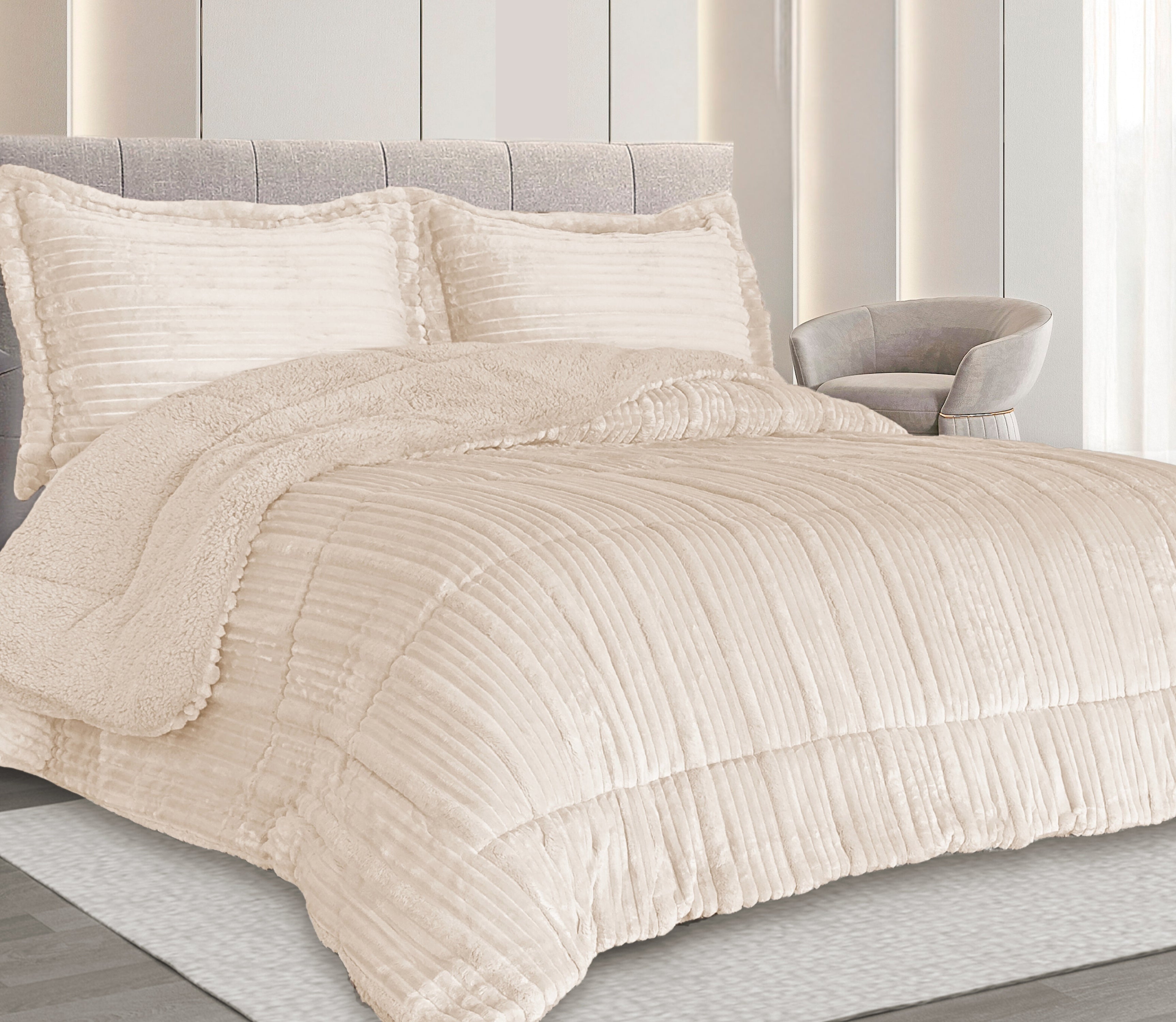 Sherpa-Tagesdecke Luna Perle