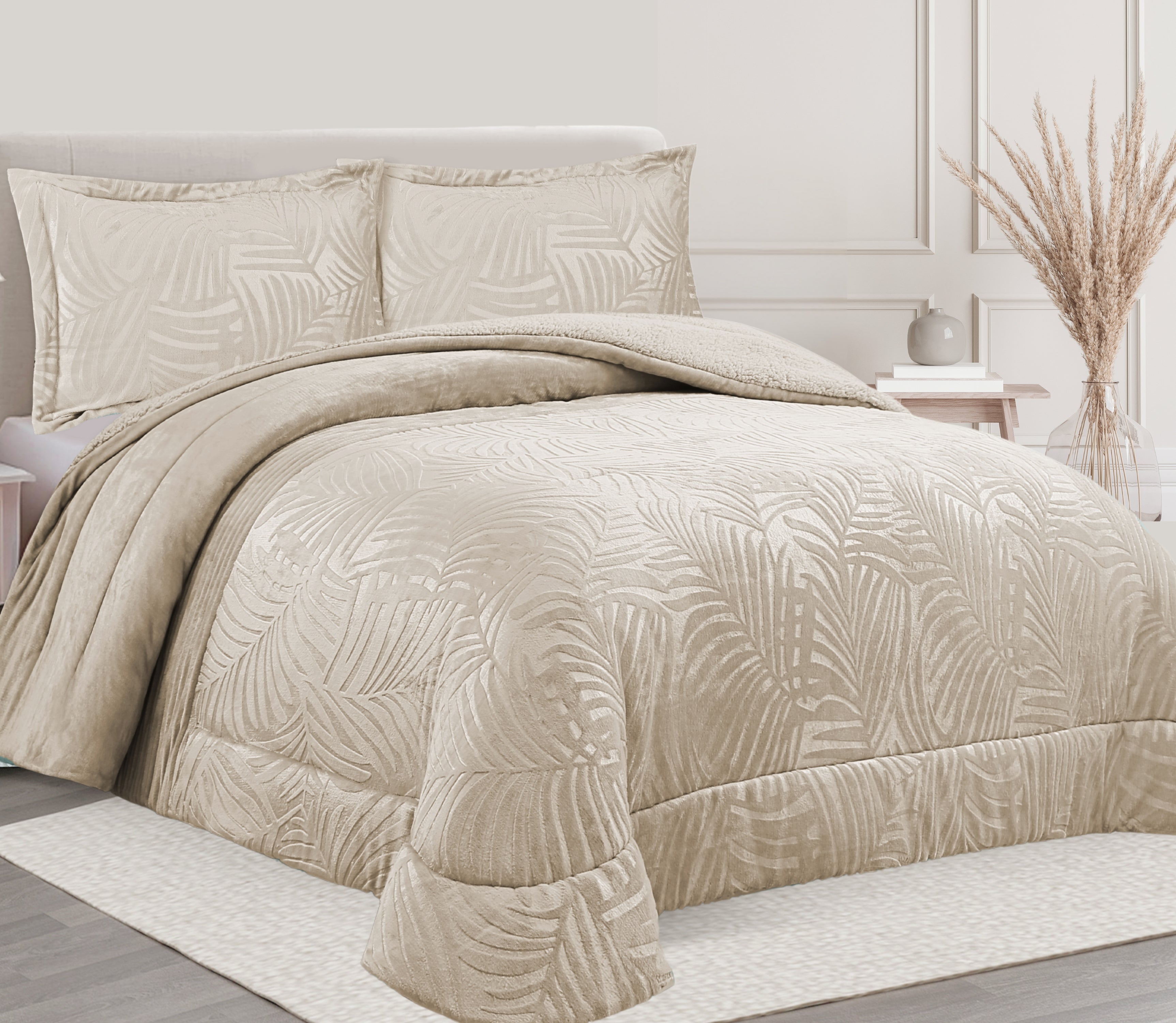 Sherpa-Tagesdecke Nevan Beige