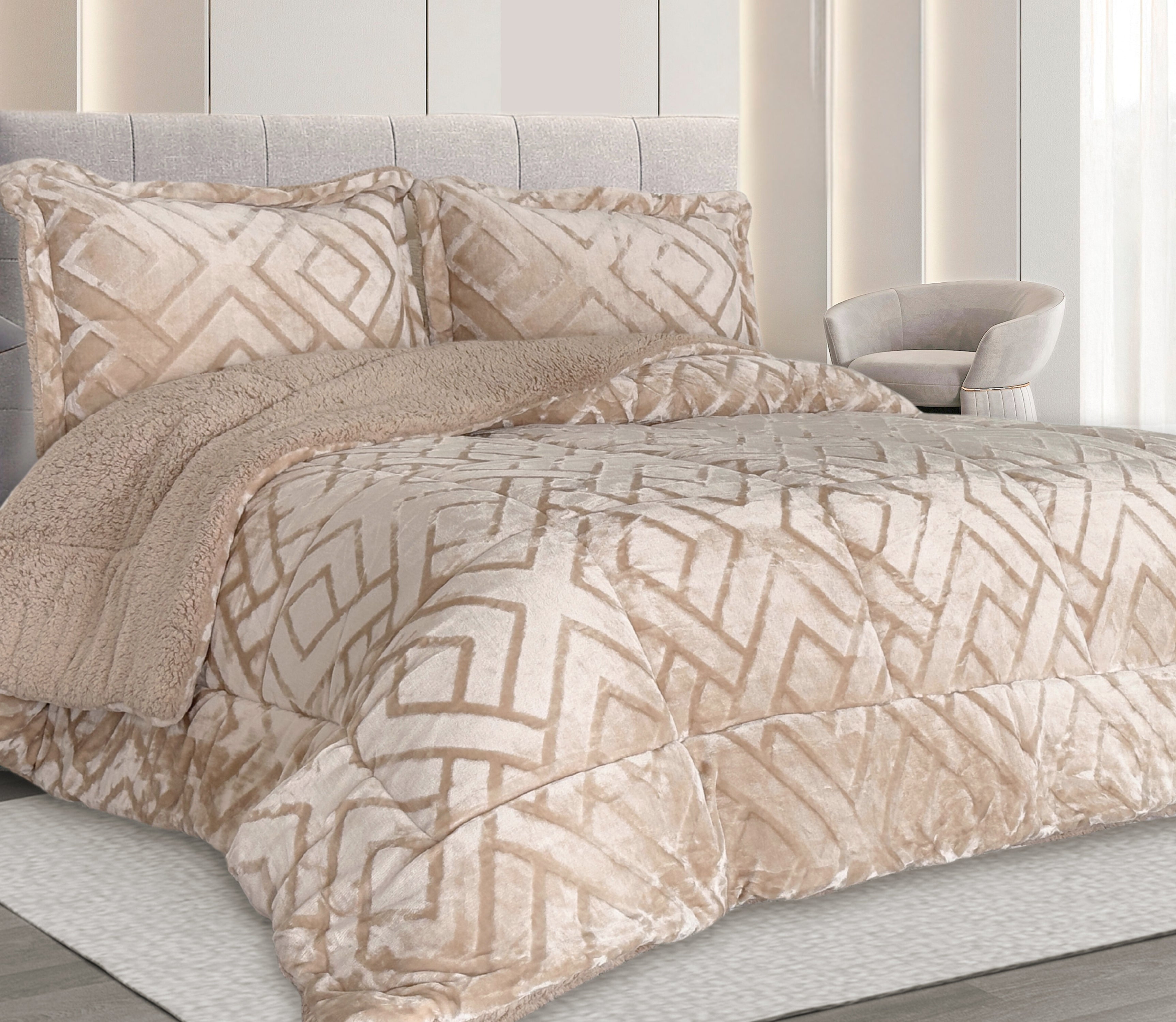 Sherpa-Tagesdecke Nevu Beige
