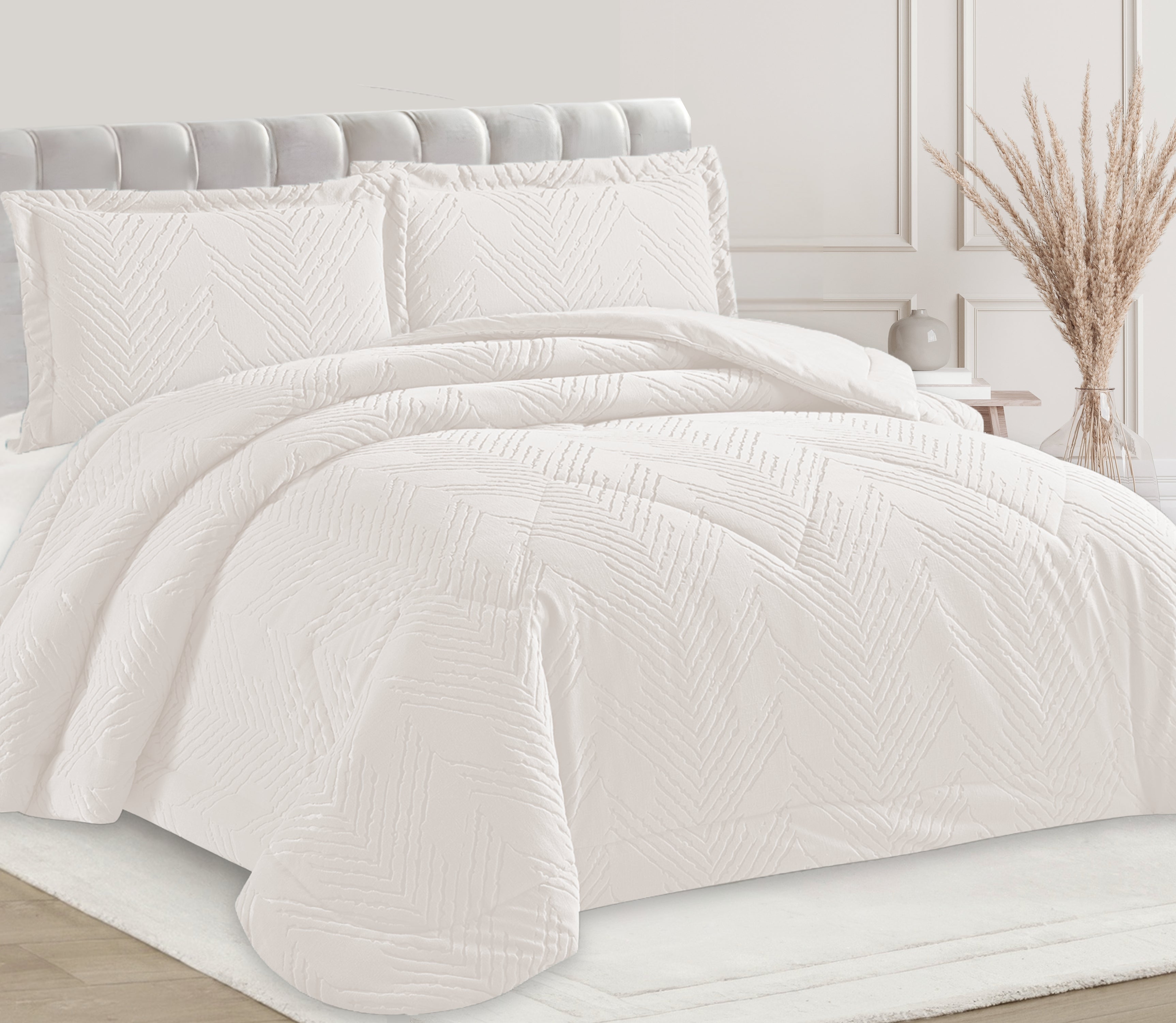 Samt-Bettdecke Nian Perle