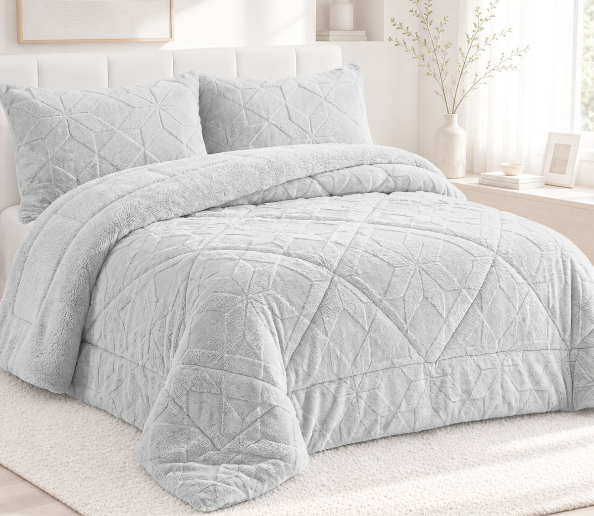 Couvre-lit Sherpa Fenix Gris