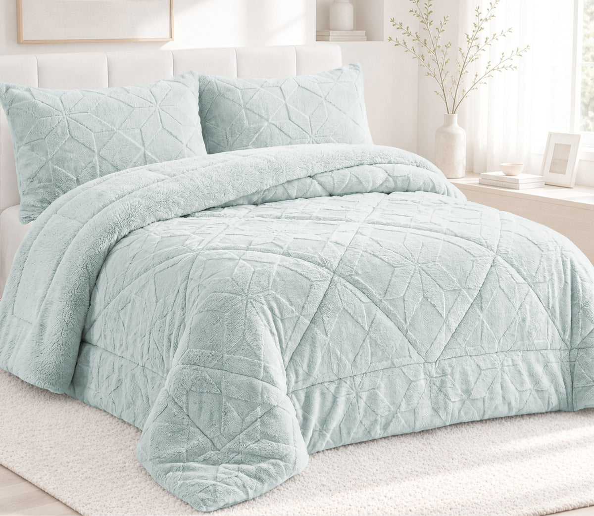 Couvre-lit Sherpa Fenix Vert d'eau