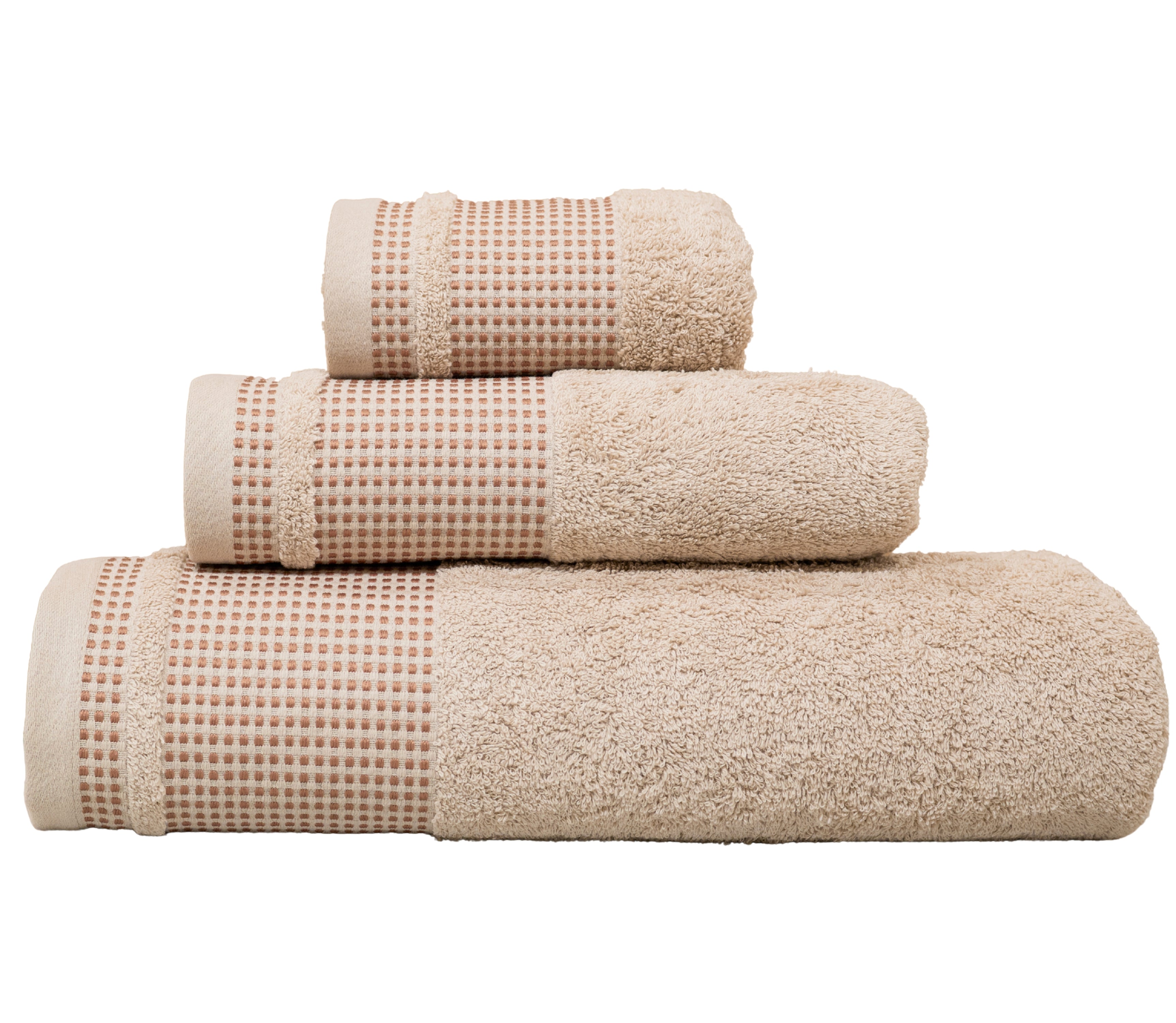 Baumwoll-Badetuch-Set Marte Beige