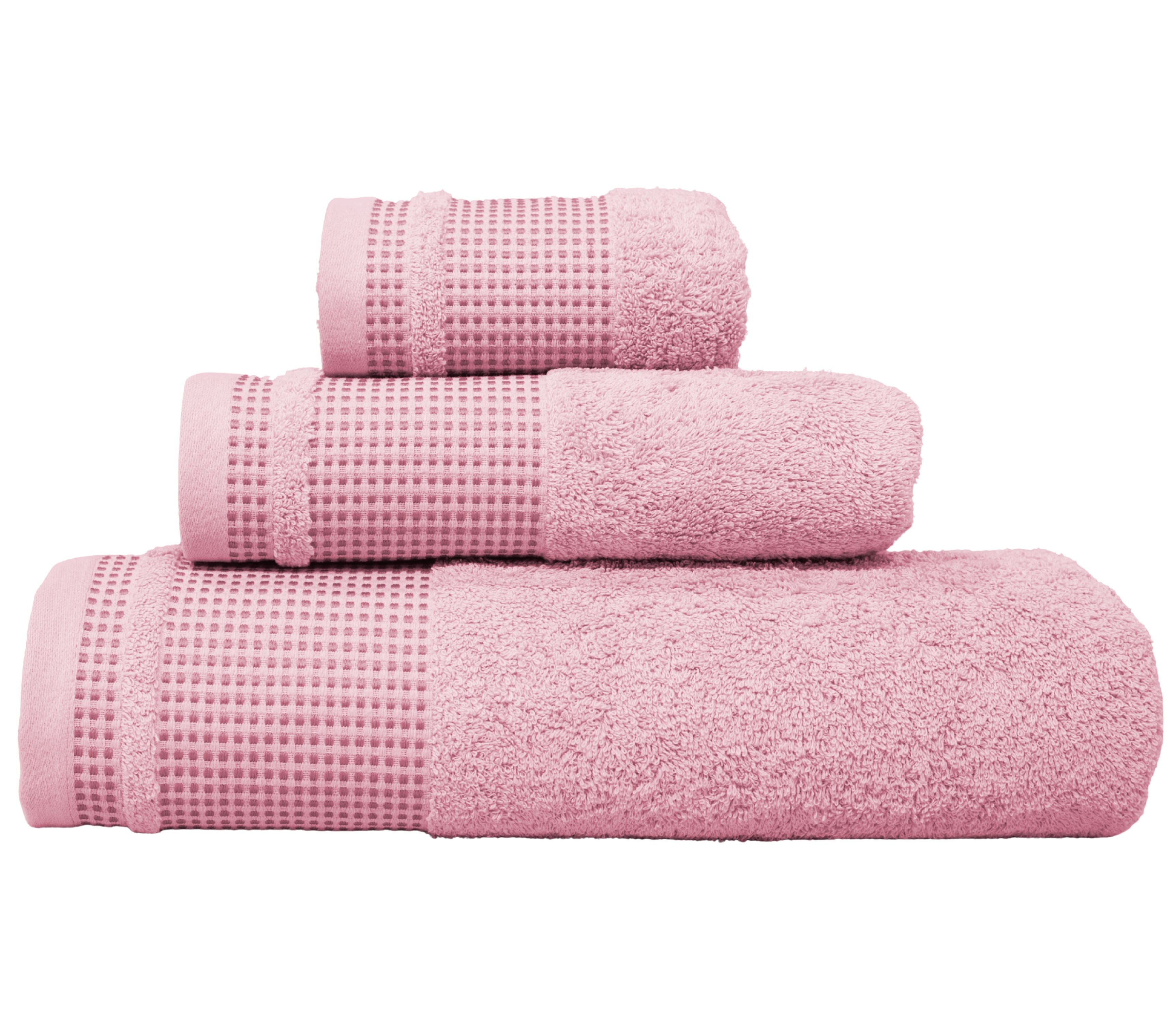 Baumwoll-Badetuch-Set Marte Hellrosa