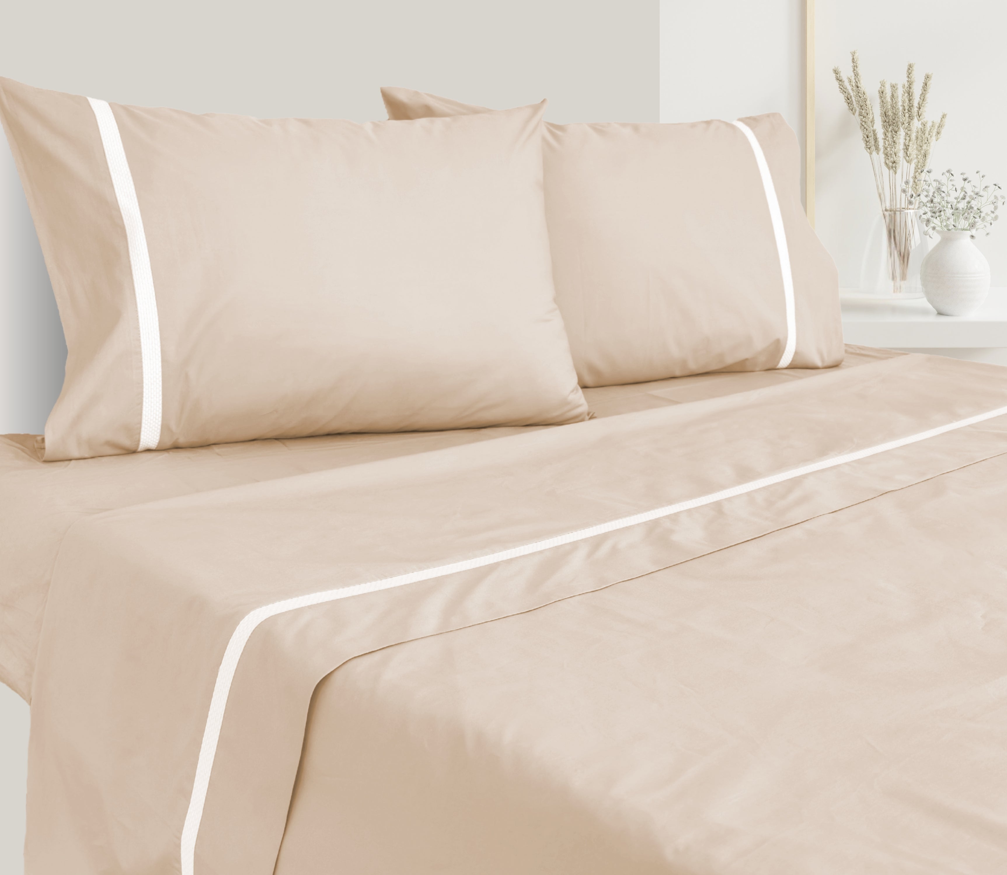 Bettwäsche-Set aus Perkal Lani Beige