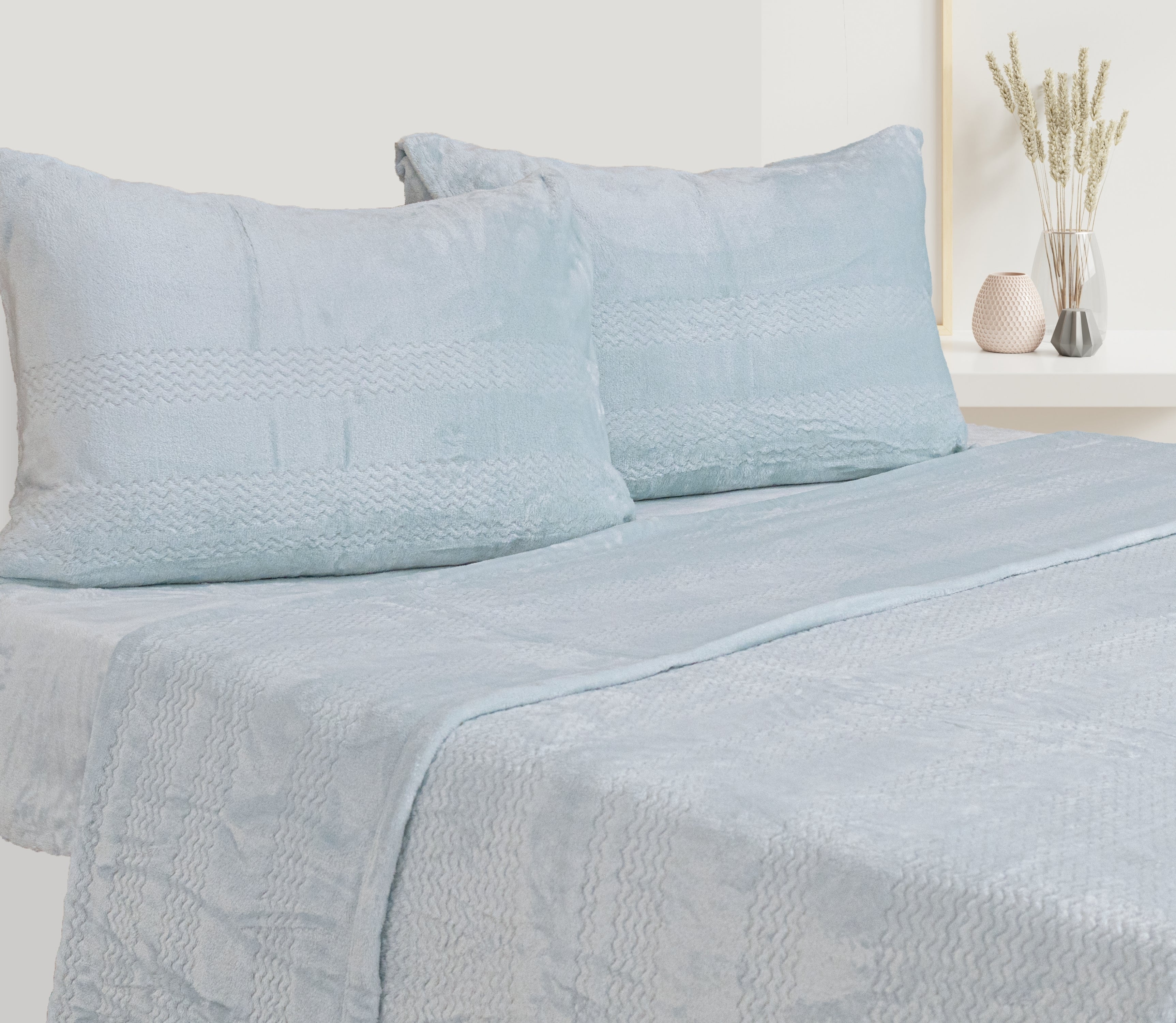 Completo di Lenzuola in Microllina Cloe Verde Acqua