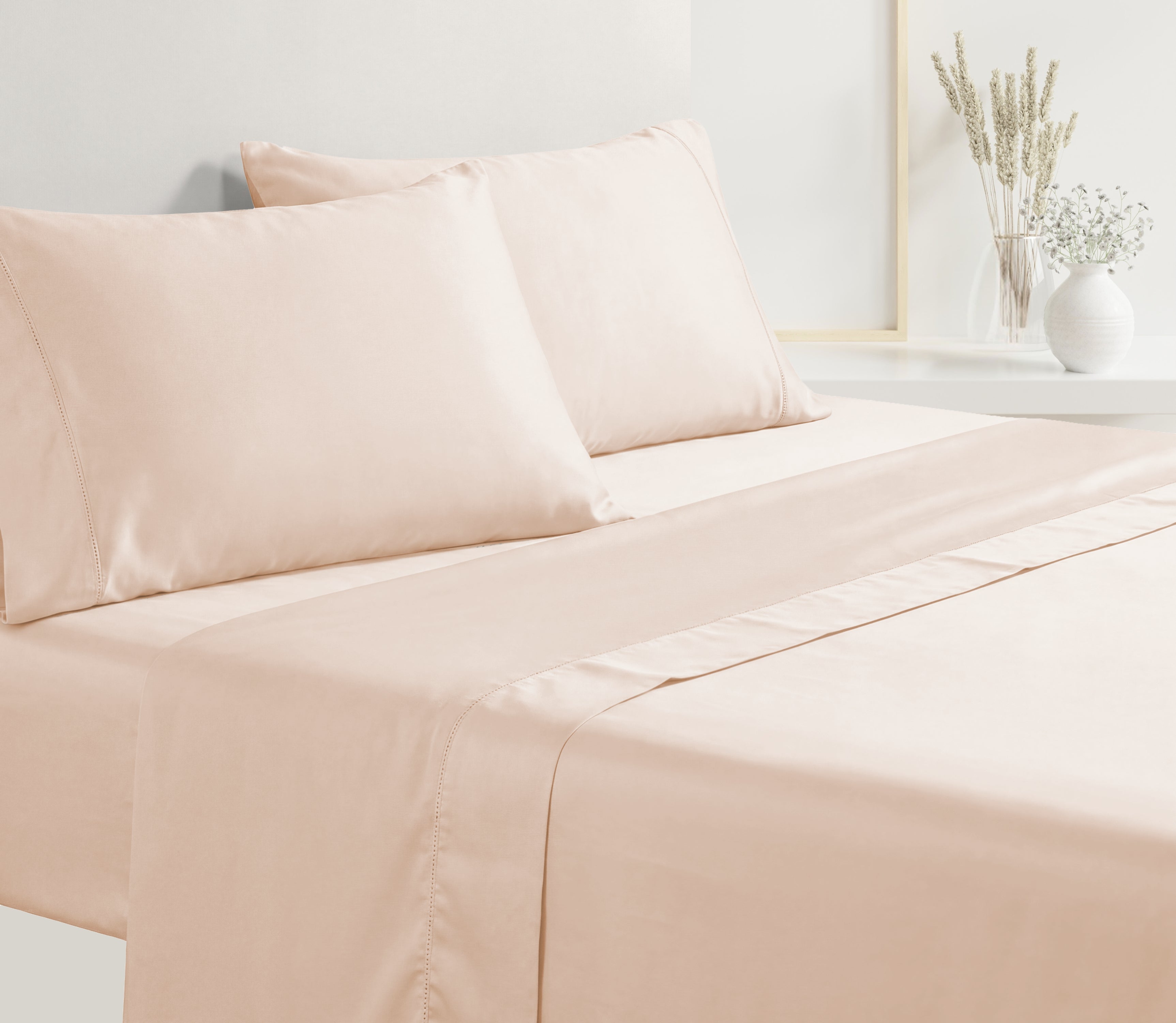 Ensemble de draps en Satin Beige